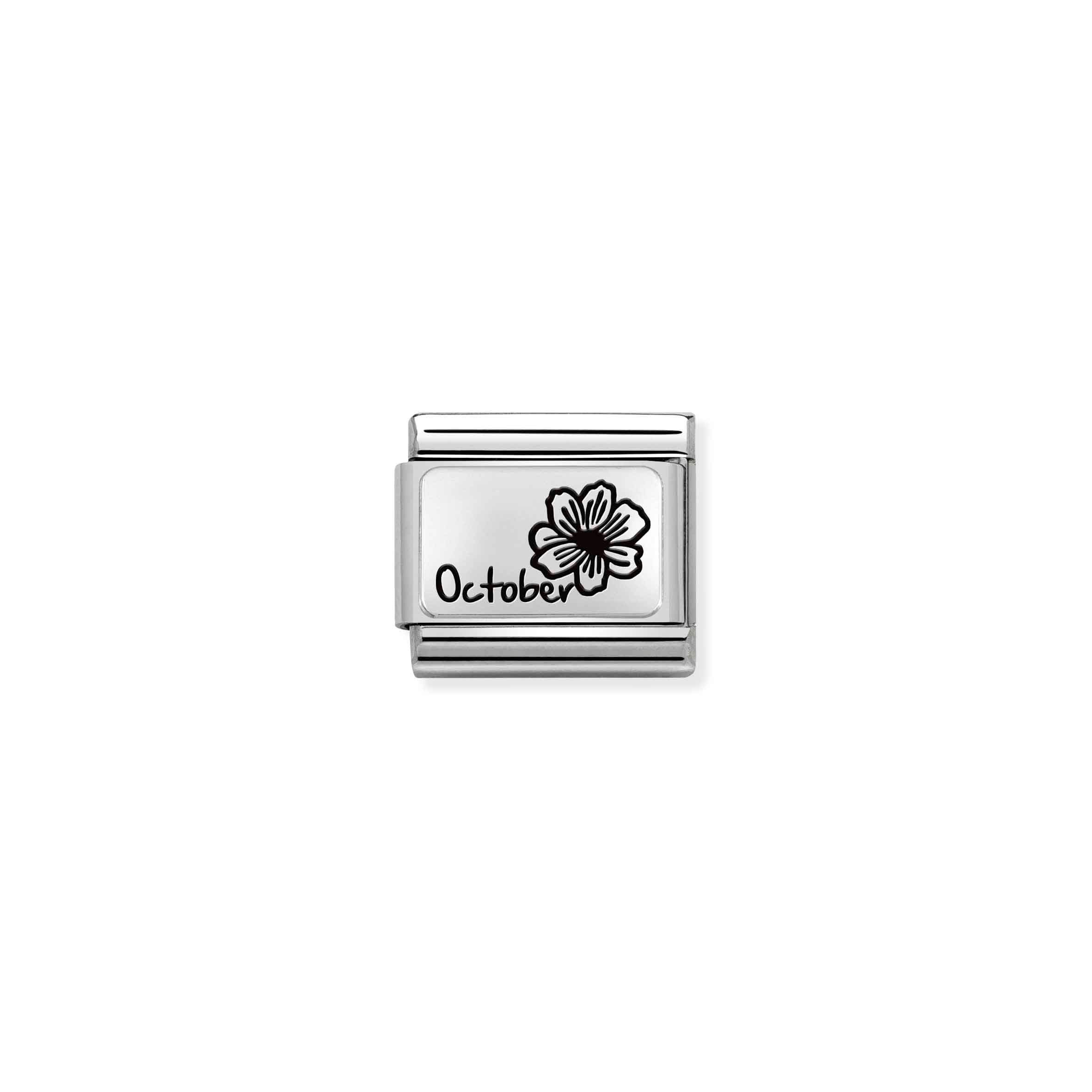 COMPOSABLE CLASSIC LINK 330112/22 OCTOBER FLOWER IN 925 SILVER