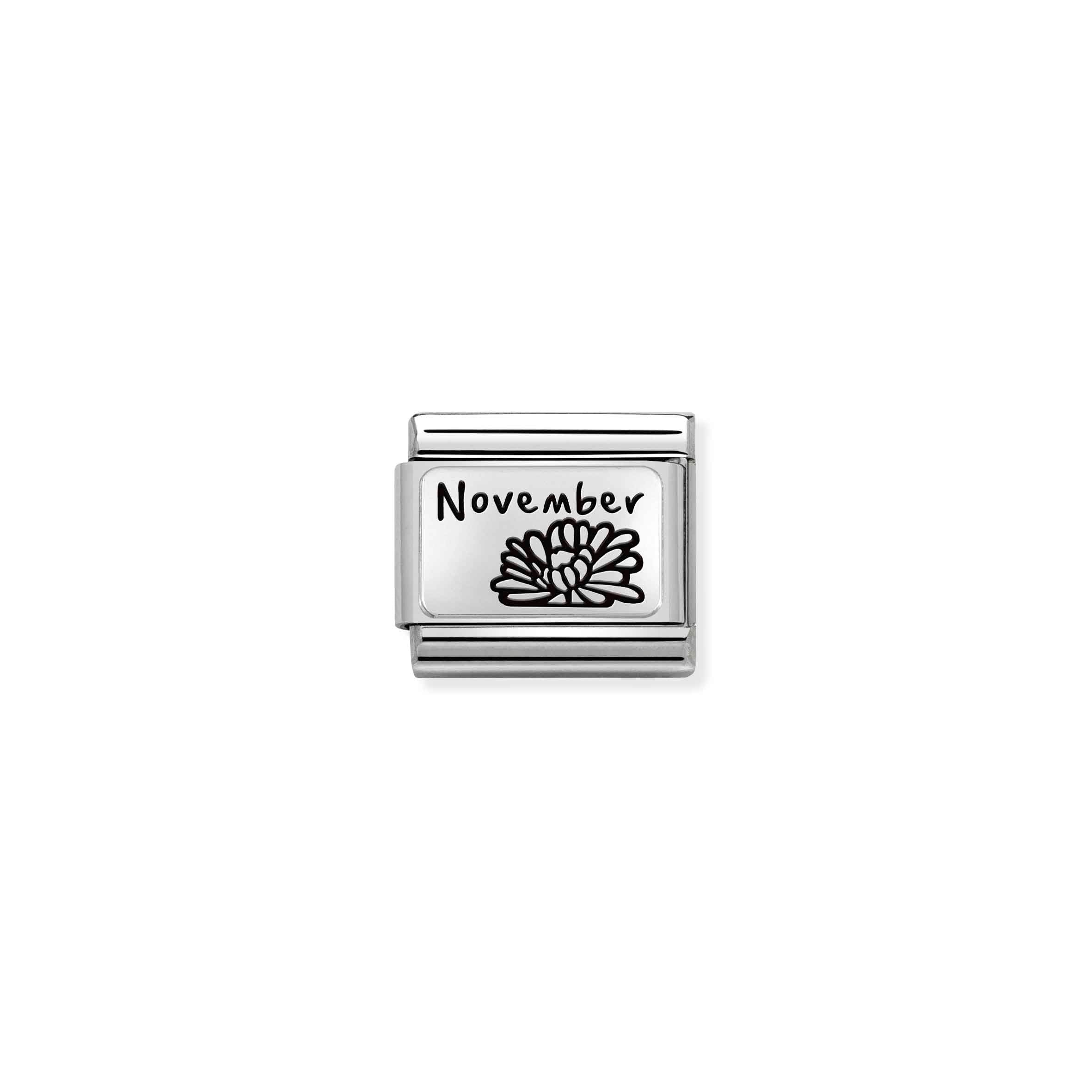 COMPOSABLE CLASSIC LINK 330112/23 NOVEMBER FLOWER IN 925 SILVER