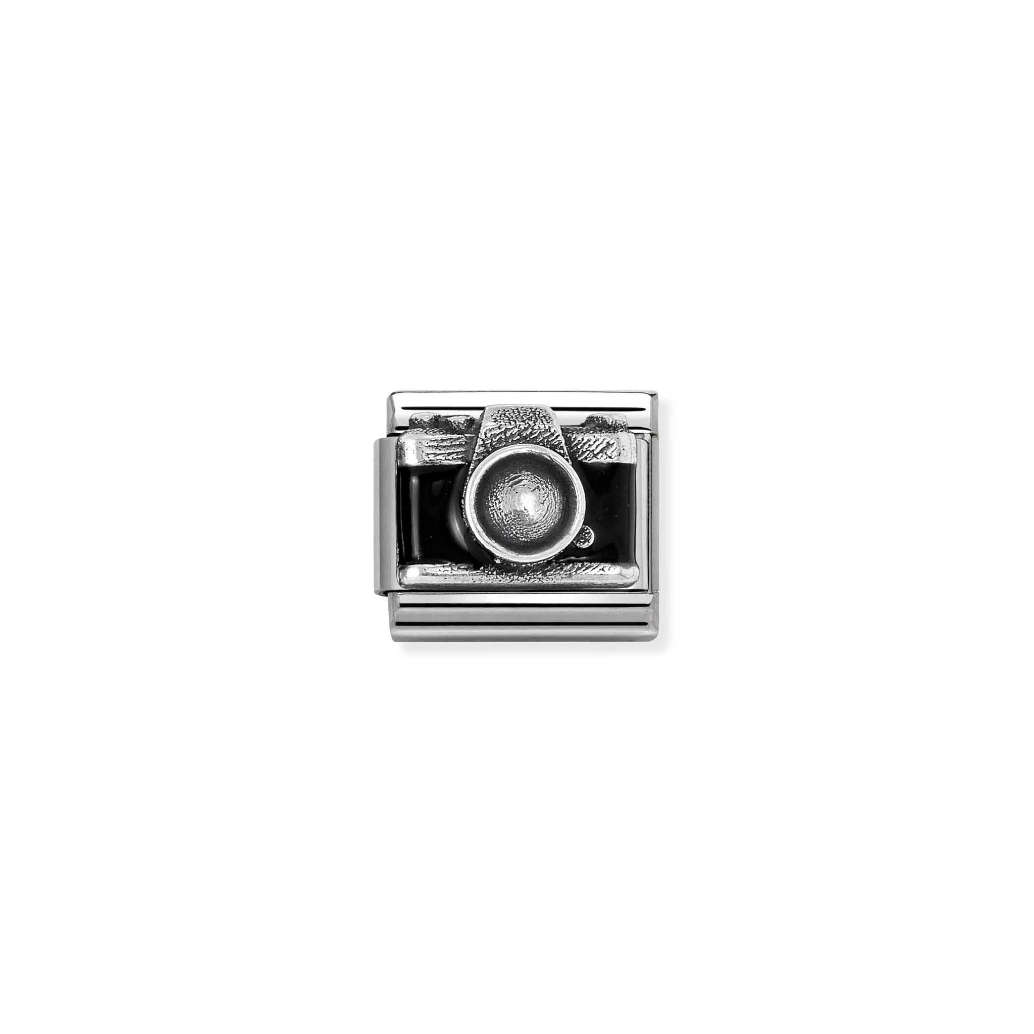 COMPOSABLE CLASSIC LINK 330204/44 CAMERA RELIEF IN SILVER & ENAMEL