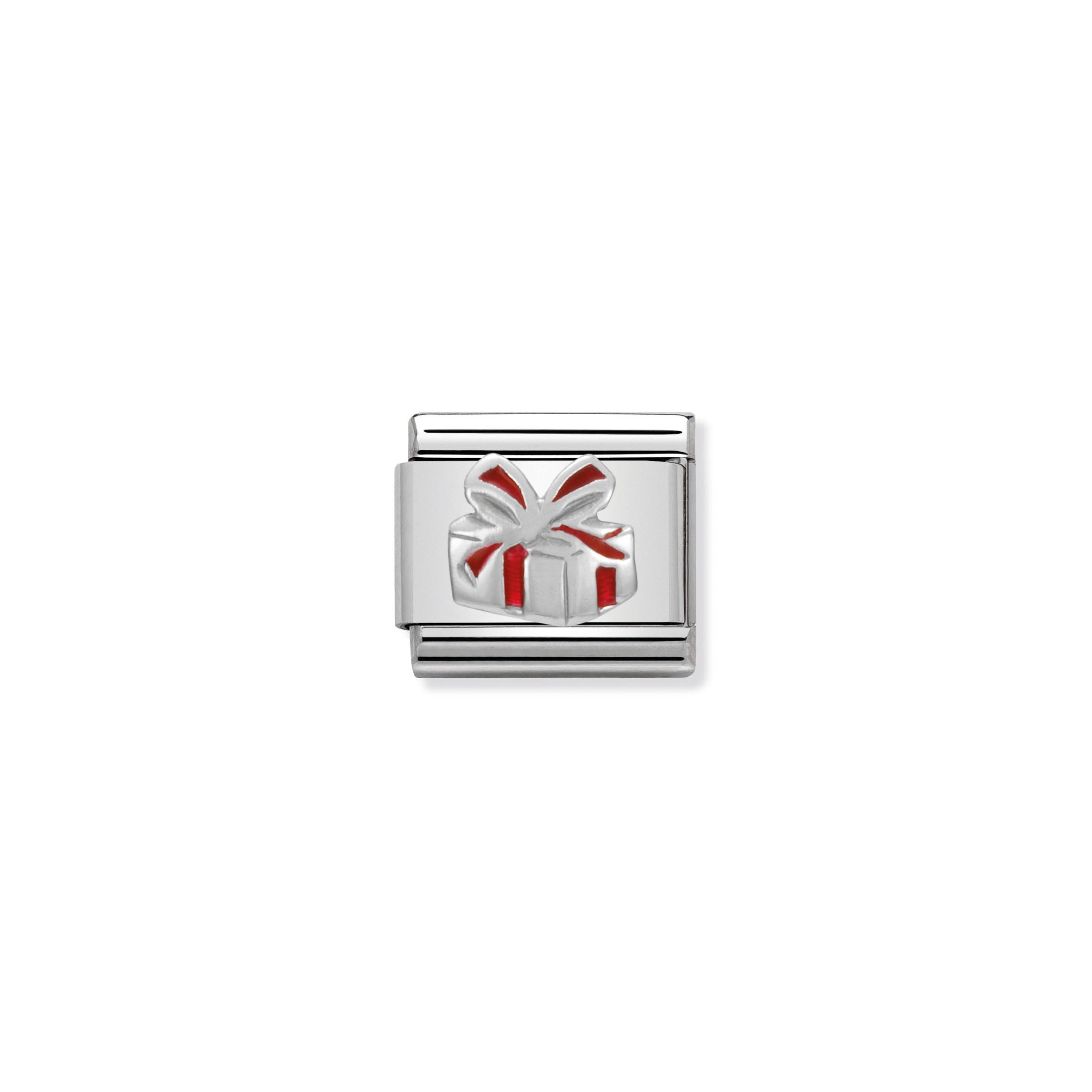 COMPOSABLE CLASSIC LINK 330204/06 RED GIFT BOX IN ENAMEL & 925 SILVER