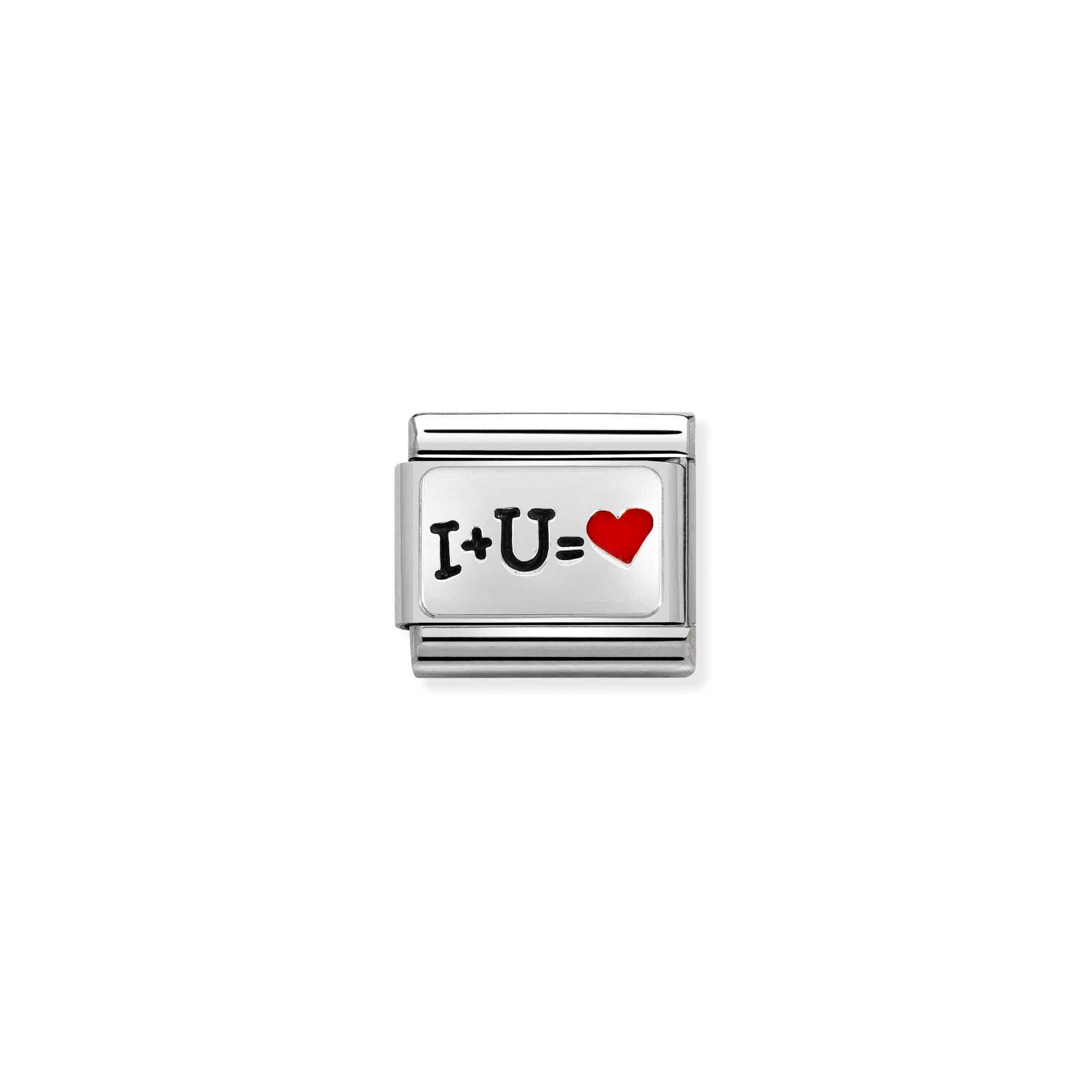 COMPOSABLE CLASSIC LINK 330208/51 I + U = LOVE IN SILVER