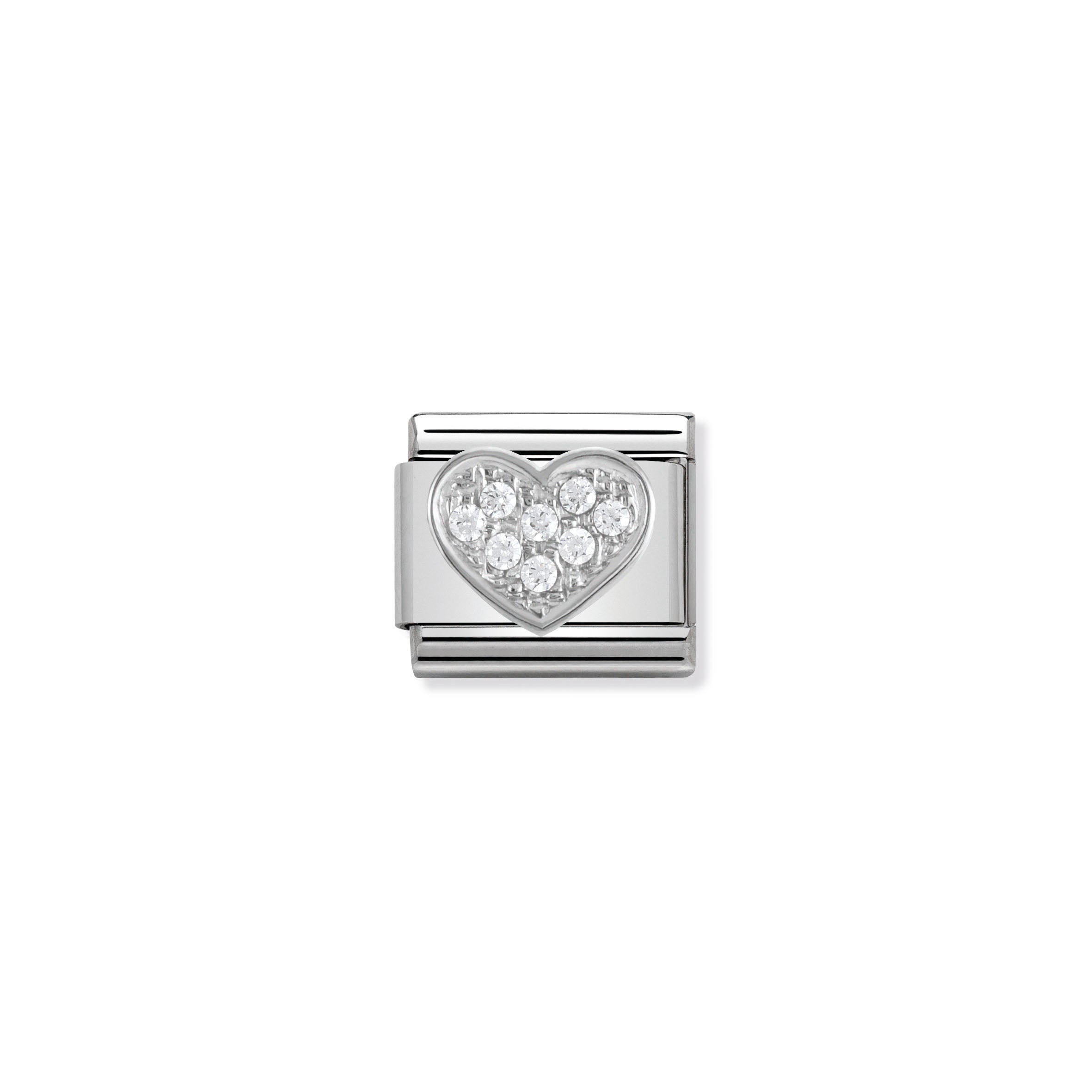 COMPOSABLE CLASSIC LINK 330304/01 HEART WITH CZ IN 925 SILVER