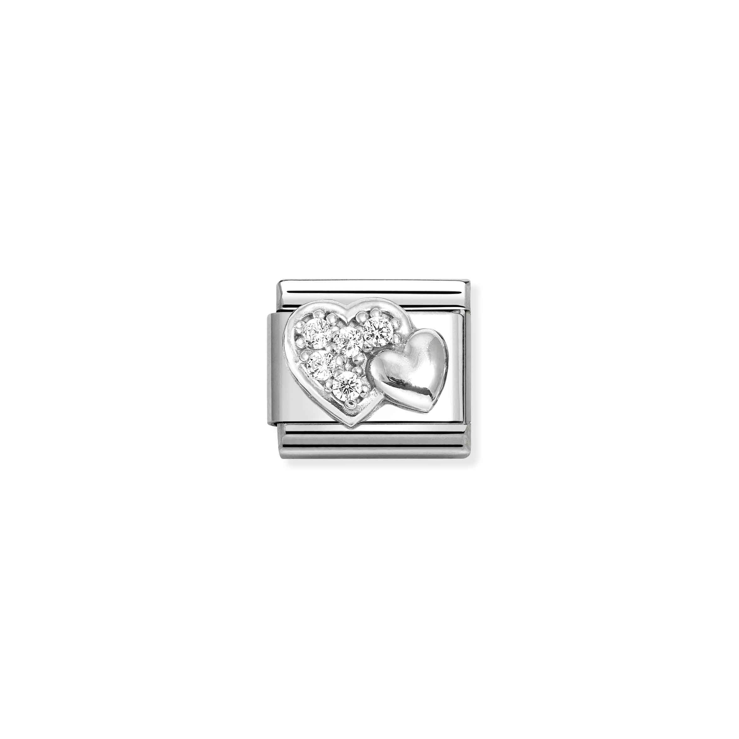 COMPOSABLE CLASSIC LINK 330304/47 HEART IN 925 SILVER & PAVÌä CZ