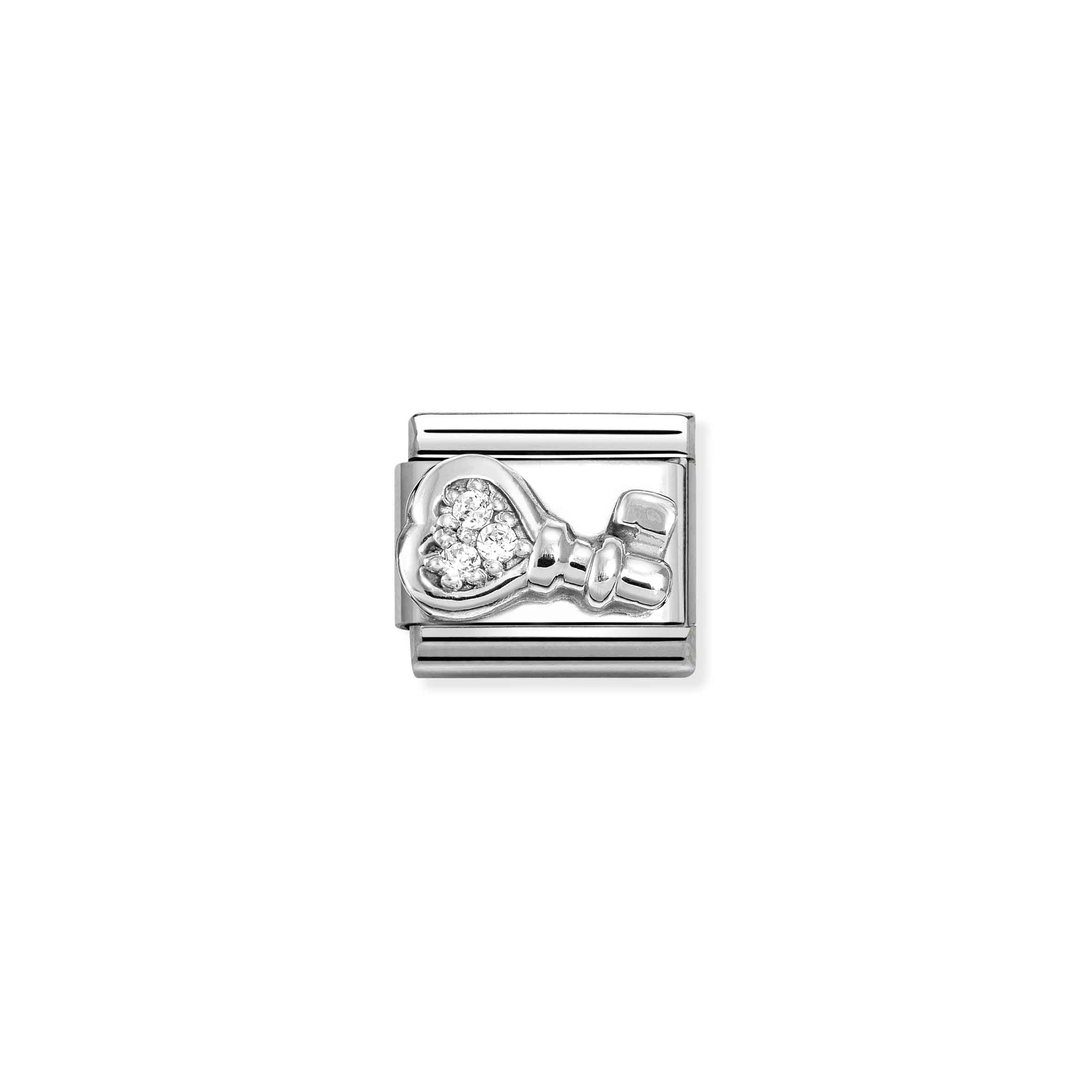 COMPOSABLE CLASSIC LINK 330304/48 KEY IN 925 SILVER & PAVÌä CZ