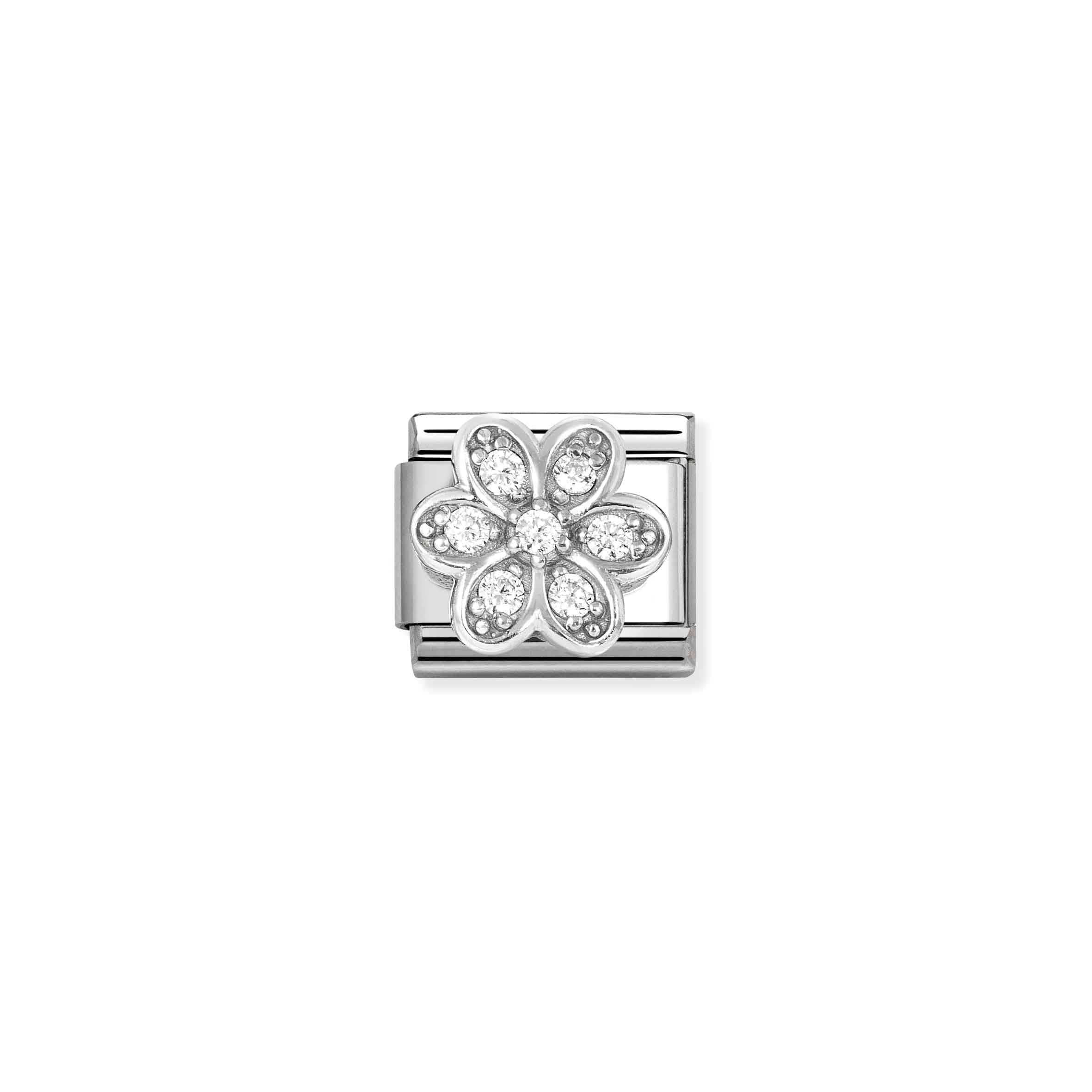 Composable Classic Link Flower in Sterling Silver and CZ 330322/06