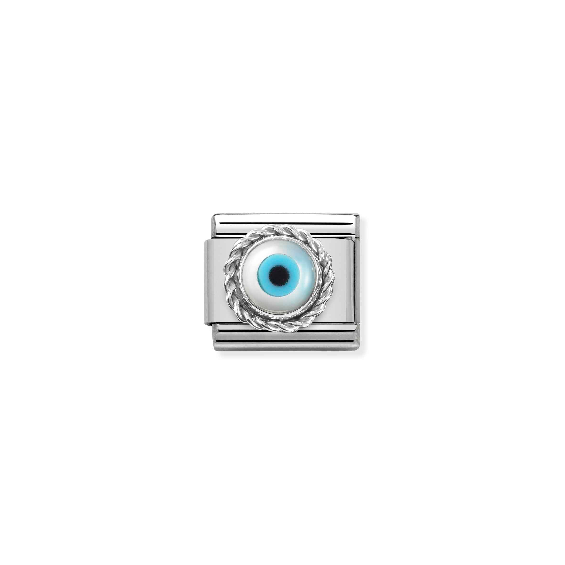 COMPOSABLE CLASSIC LINK 330506/18 GREEK EYE IN SILVER