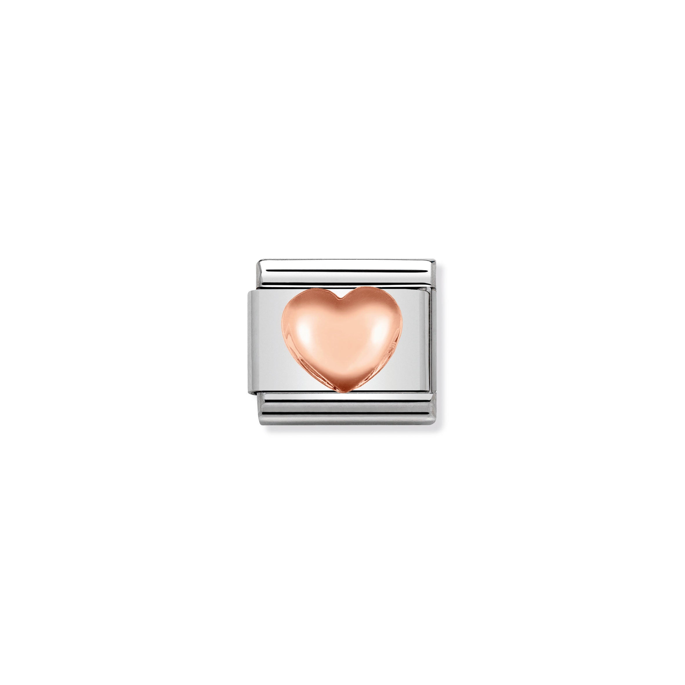 COMPOSABLE CLASSIC LINK 430104/22 RAISED HEART IN 9K ROSE GOLD