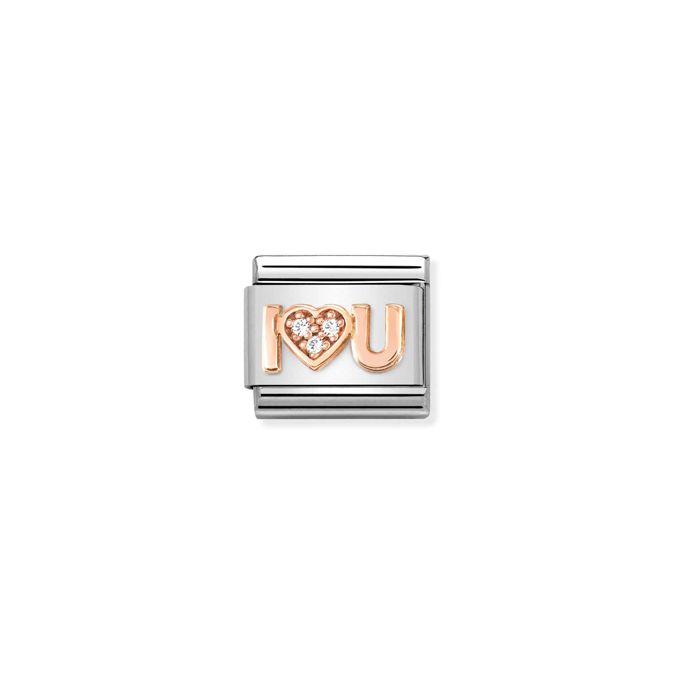 Composable Classic Link I Heart You 9ct Rose gold 430305/36