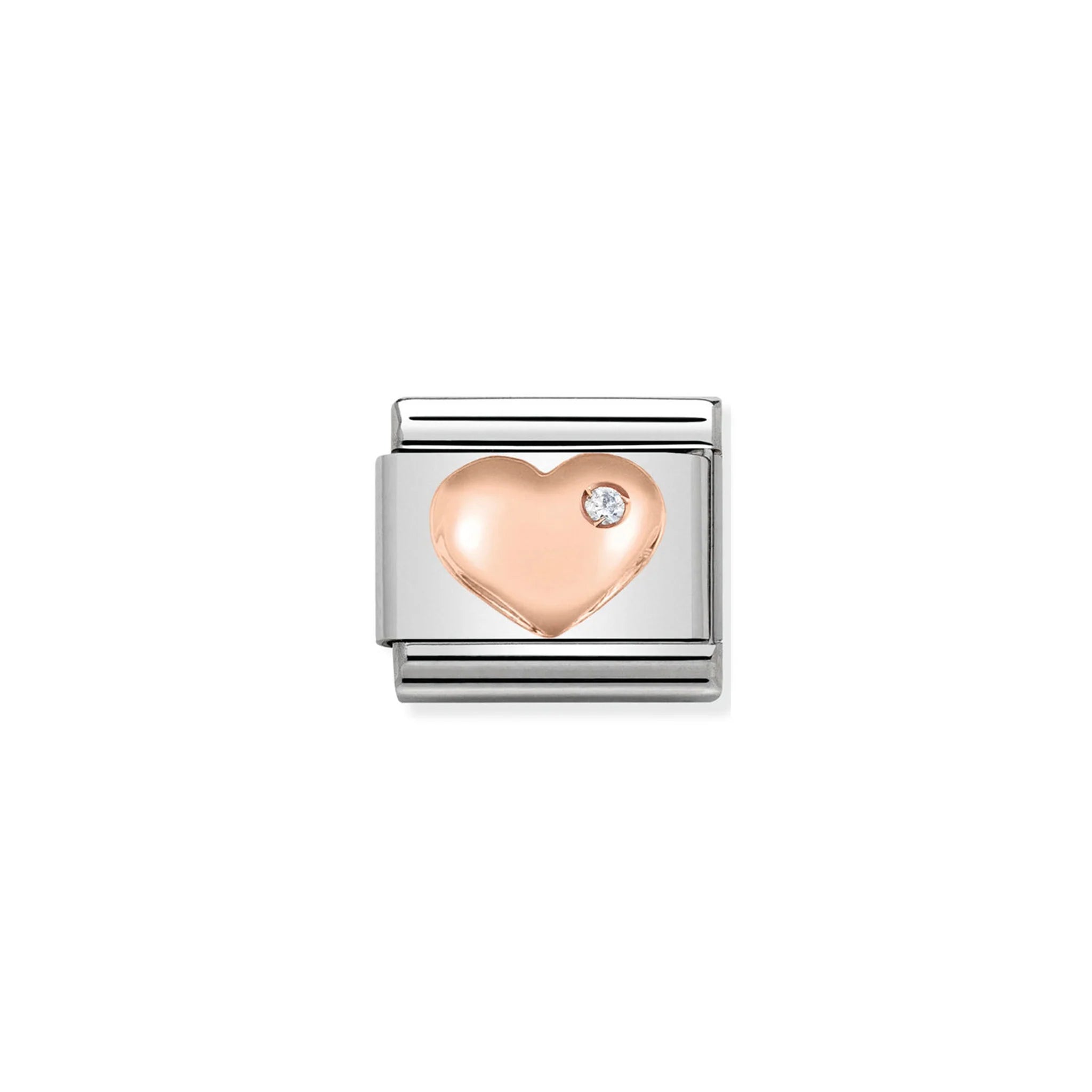 COMPOSABLE CLASSIC LINK 430305/01 HEART IN 9K ROSE GOLD & CZ