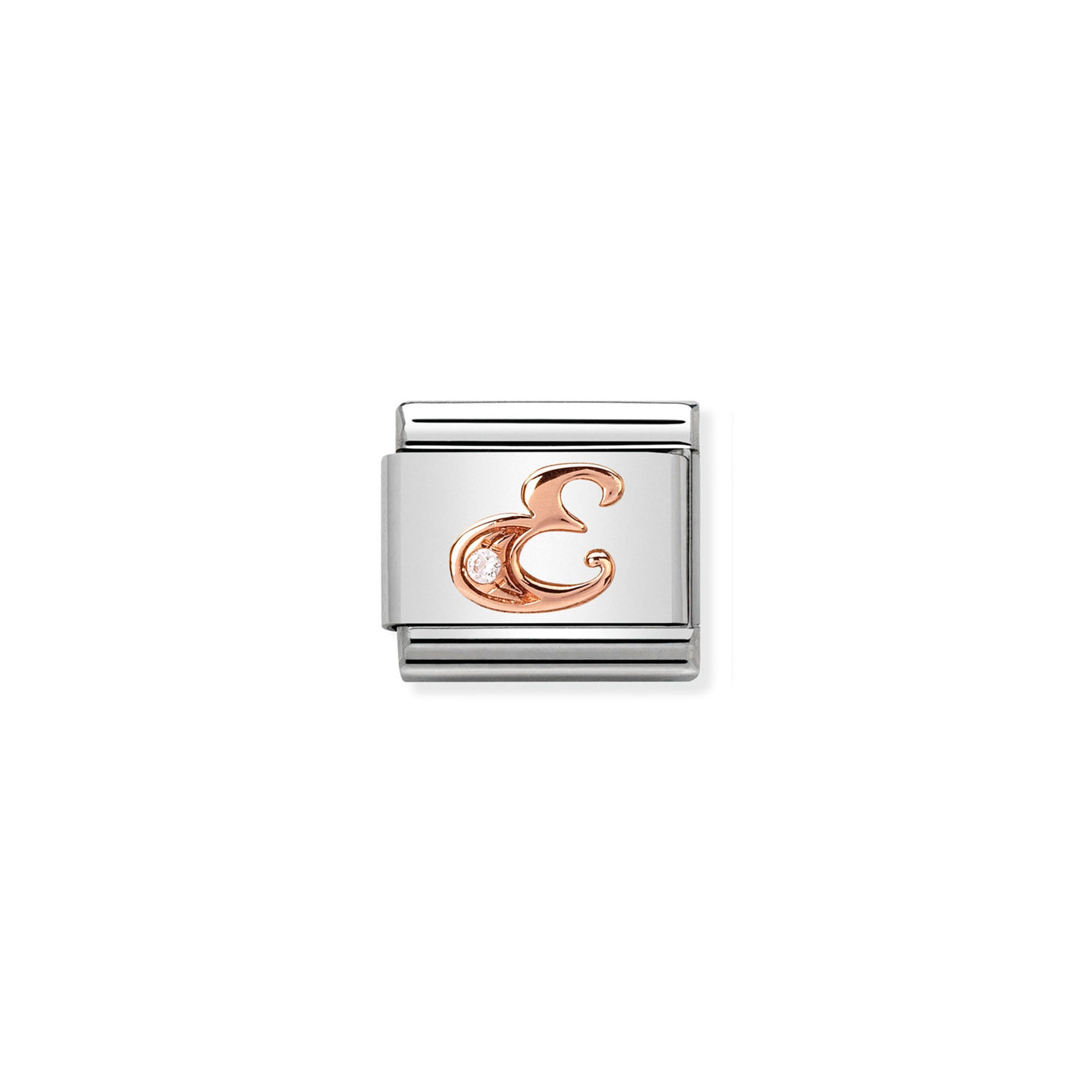Composable Classic Link Initial E in 9ct Rose Gold 430310/05