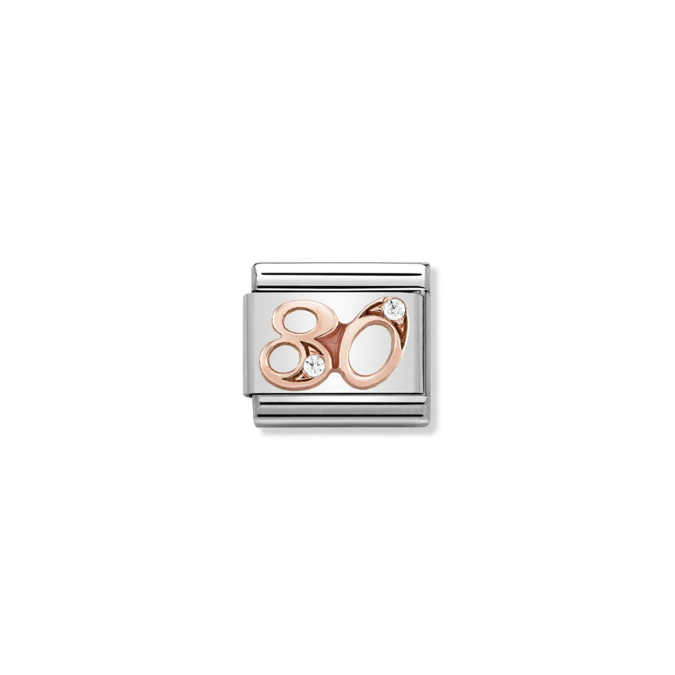 Composable Classic Link 430315/80 Number ''80'' in 9K Rose Gold and CZ