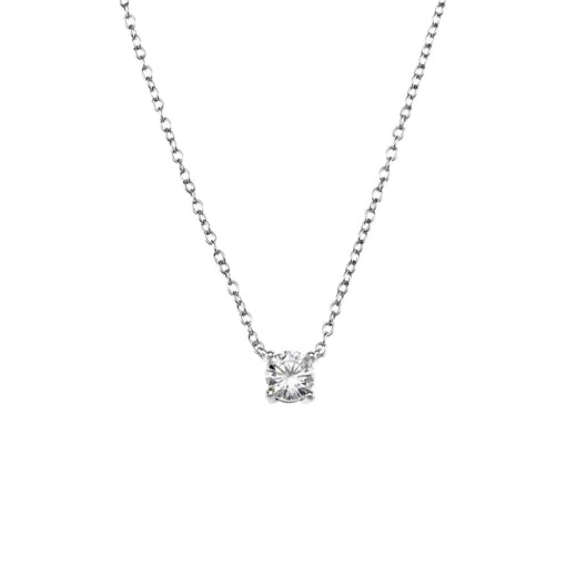 Sterling Silver Claw Set CZ Necklace