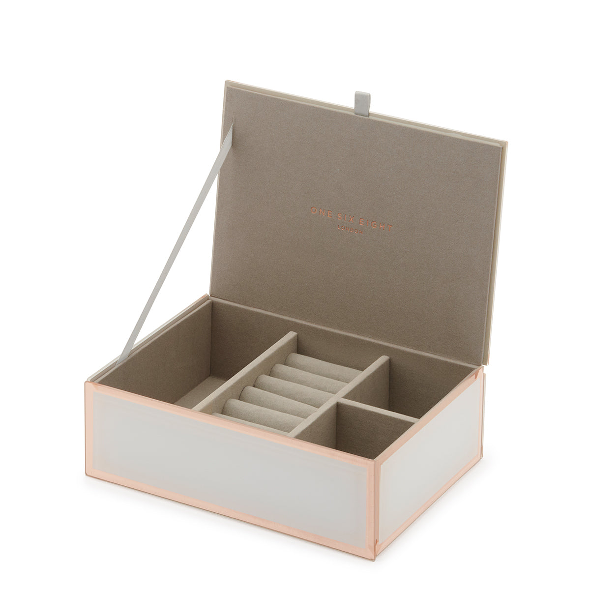 Sara White and Rose God Medium Jewellery Box