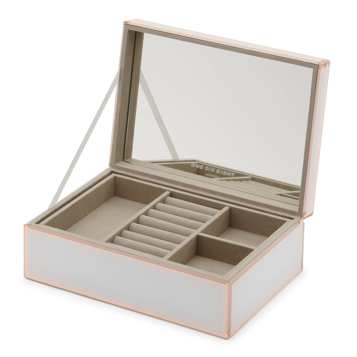 Sara White/ Rose Gold Large Jewellery Box