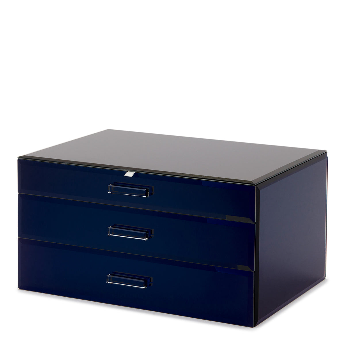 Gabriella Large Navy Mirrored Jewel Box