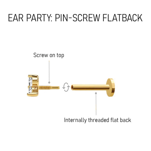 Sterling Silver CZ Flatback Stud Earrings
