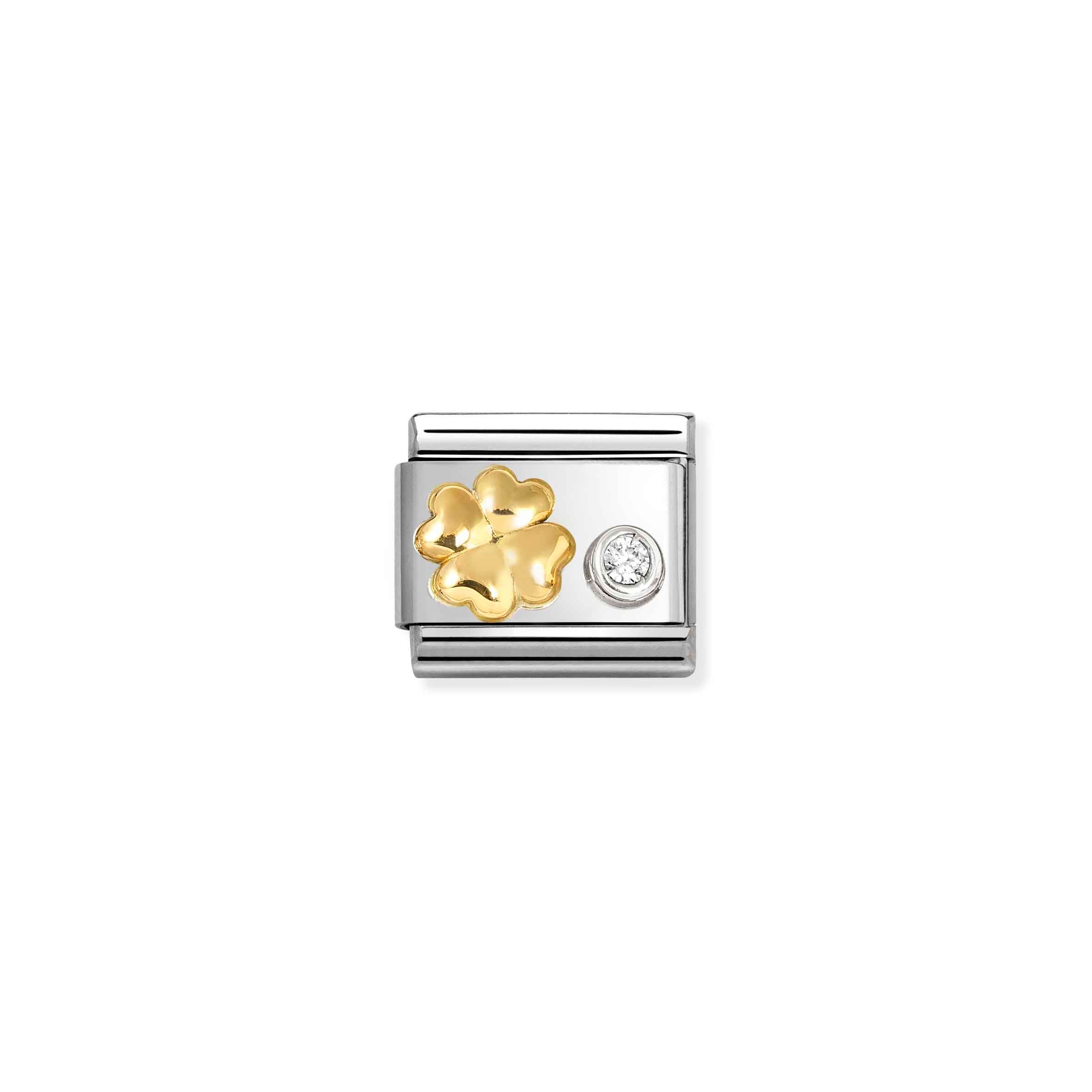 Composable Classic Link Four Leaf Clover in 18k gold and CZ 630301/03
