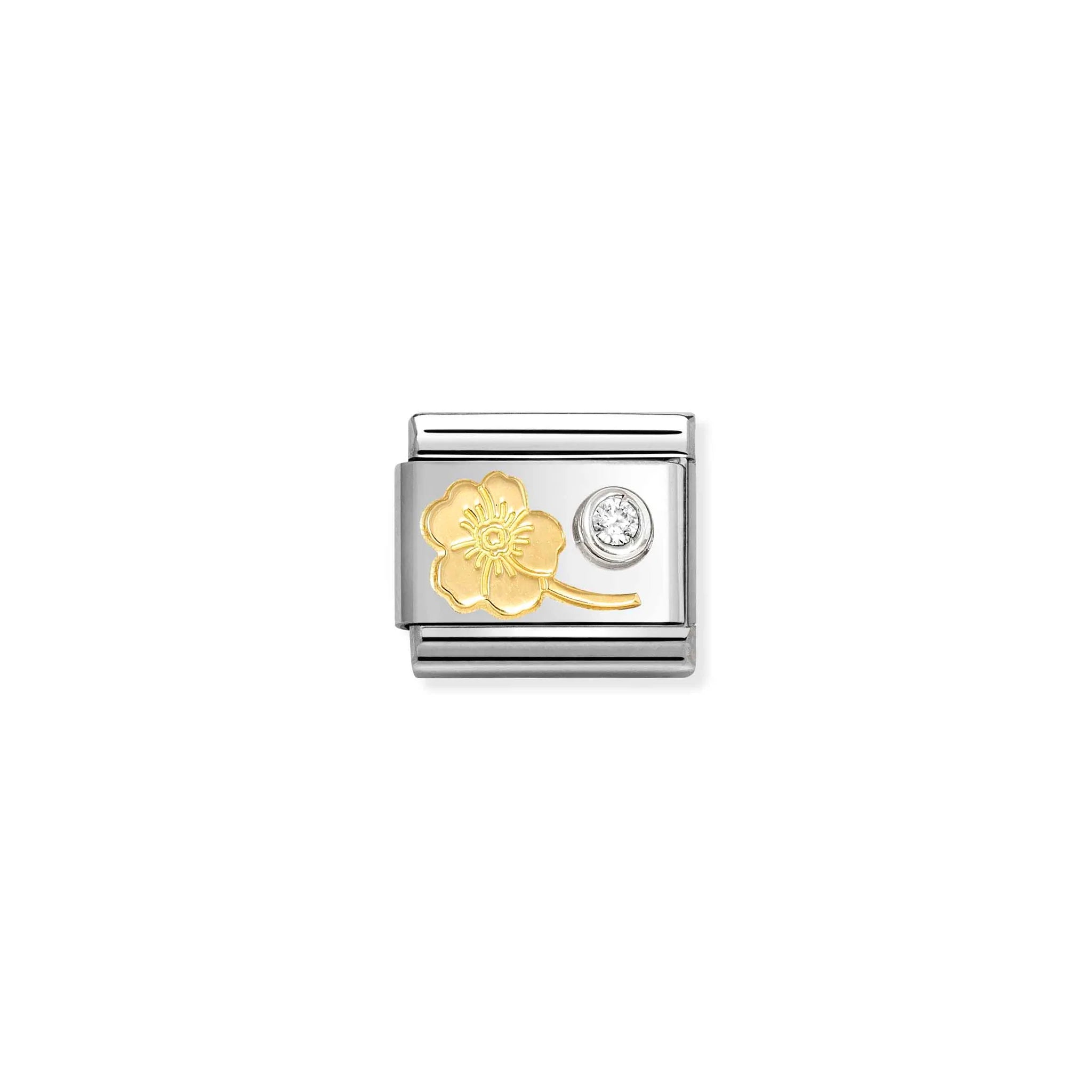 COMPOSABLE CLASSIC LINK 630301/04 FORGET-ME-NOT IN 18K GOLD, SILVER & CZ