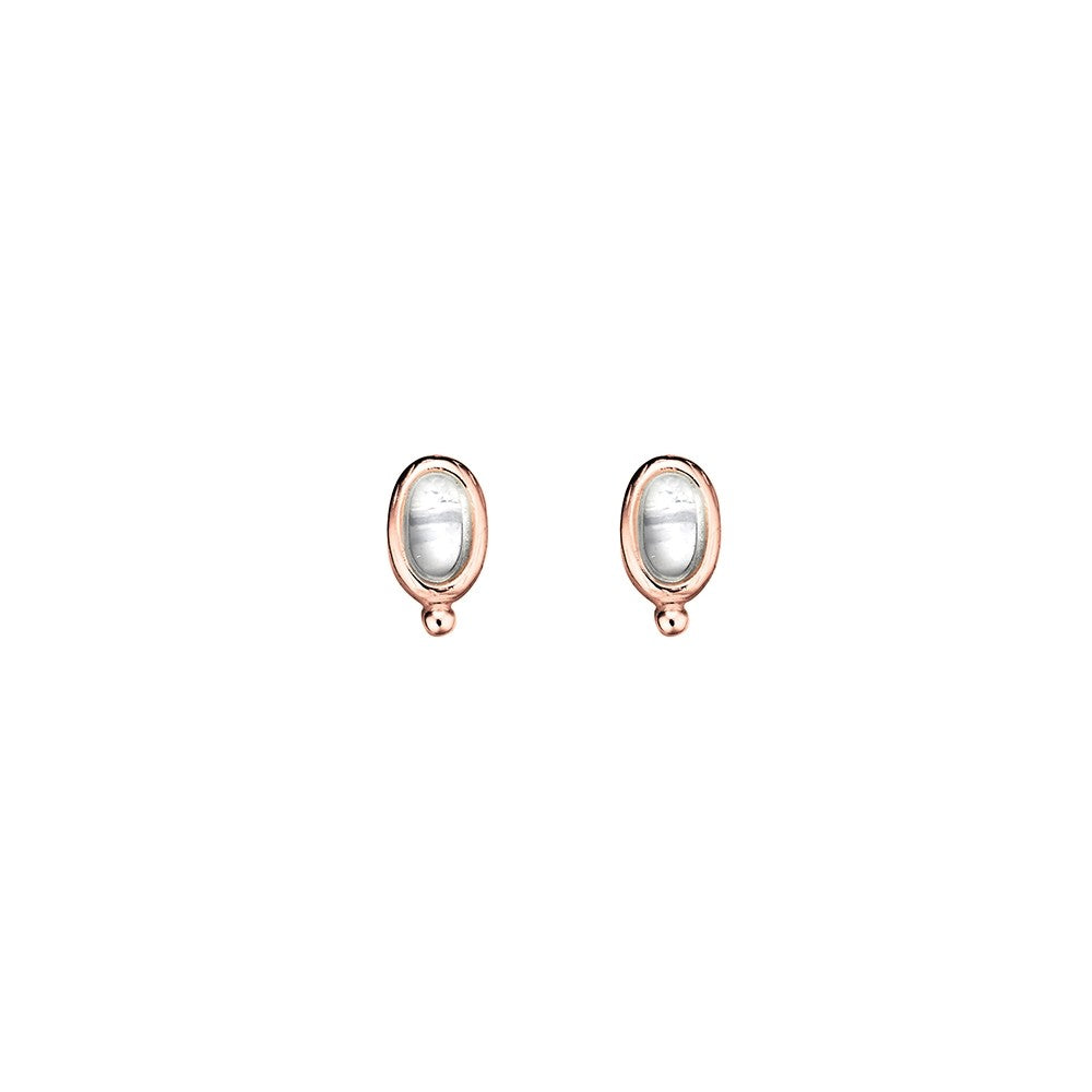Rose Gold Plated Pearl Finish Stud Earrings