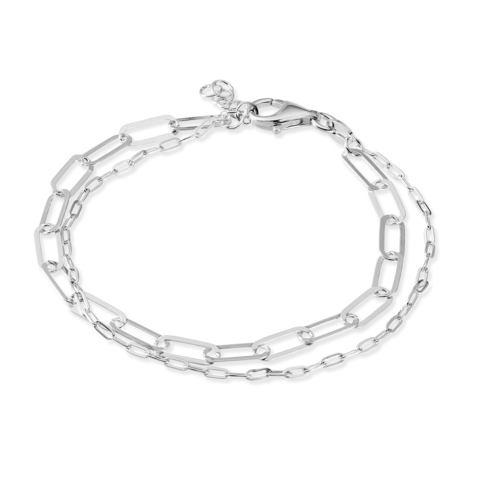 Sterling Silver Layered Double Bracelet