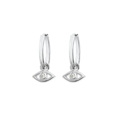 Sterling Silver Eye Drop Huggies