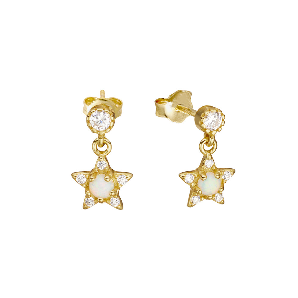 Gold Plated Stud with Tiny Star Drop