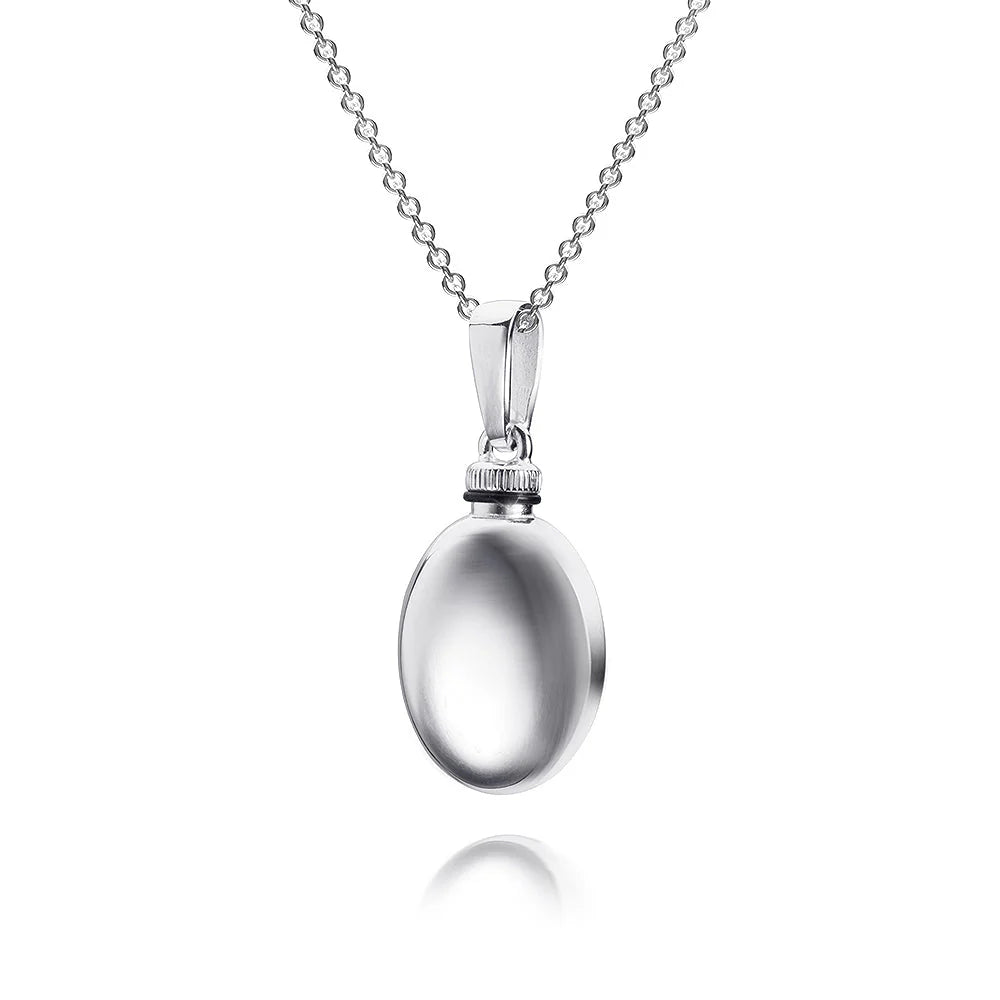 Sterling Silver Memorial Oval Pendant 16x23mm