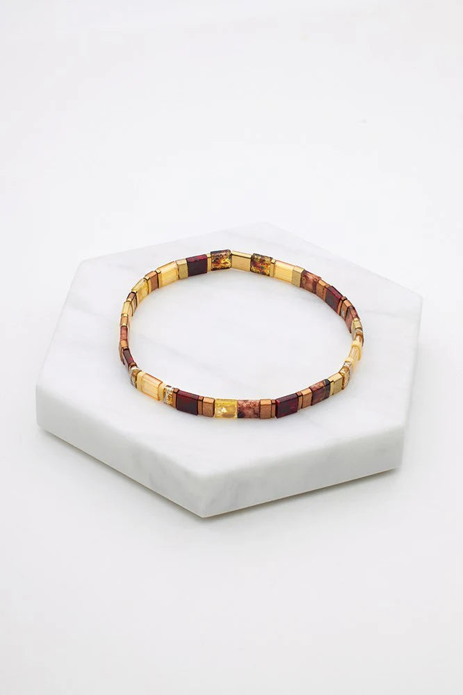 Zafino Tile Bracelet- Burnt Amber