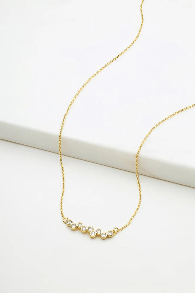 Zafino Scattered Crystal Necklace- Gold