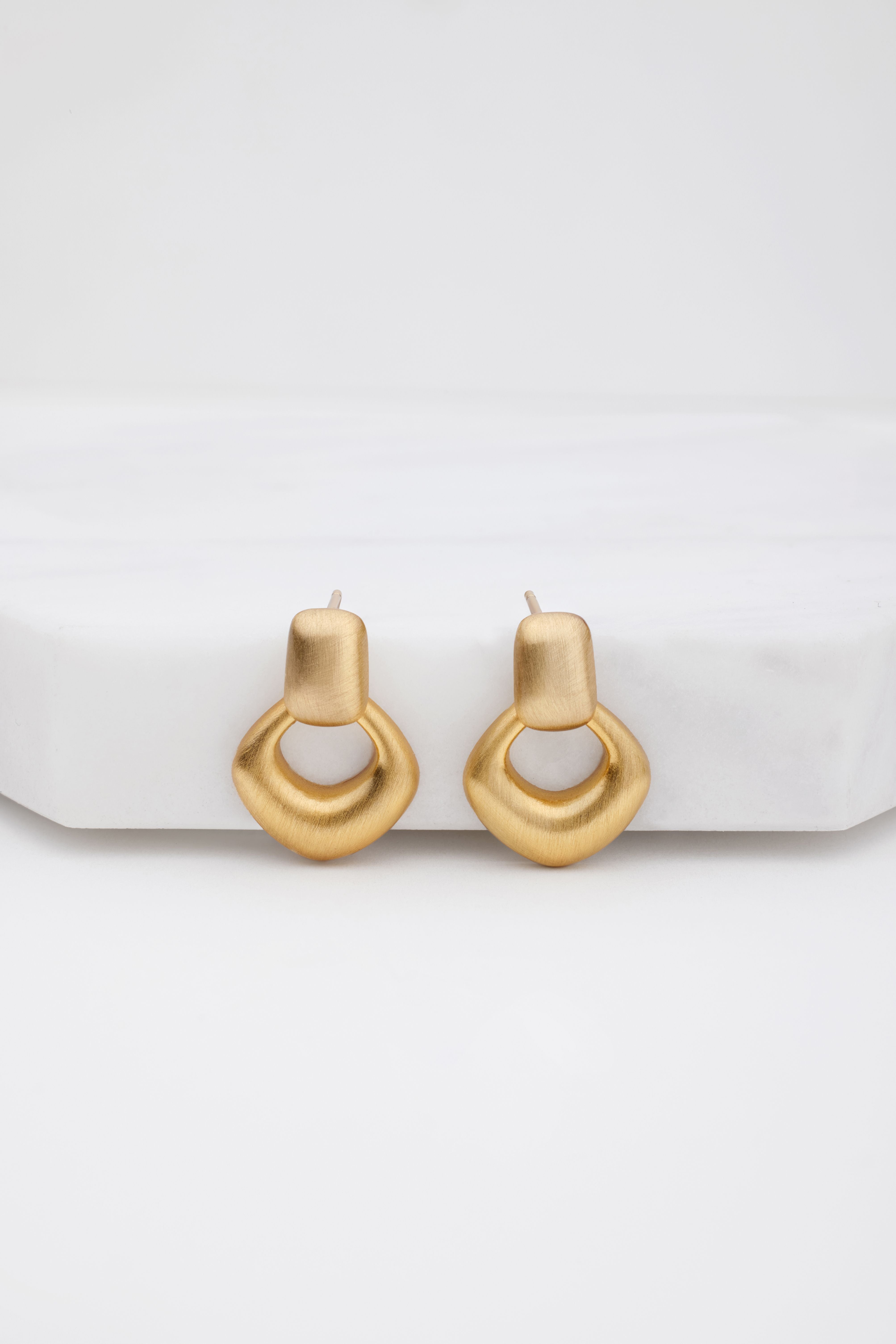 Zafino Nova Earrings Brushed Gold