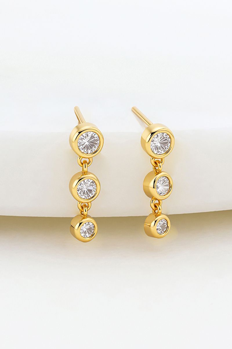 Zafino Abby Earring- Clear/ Gold