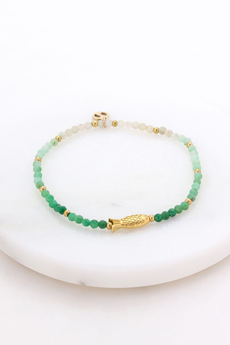 Zafino Emma Bracelet - Olive/ Gold