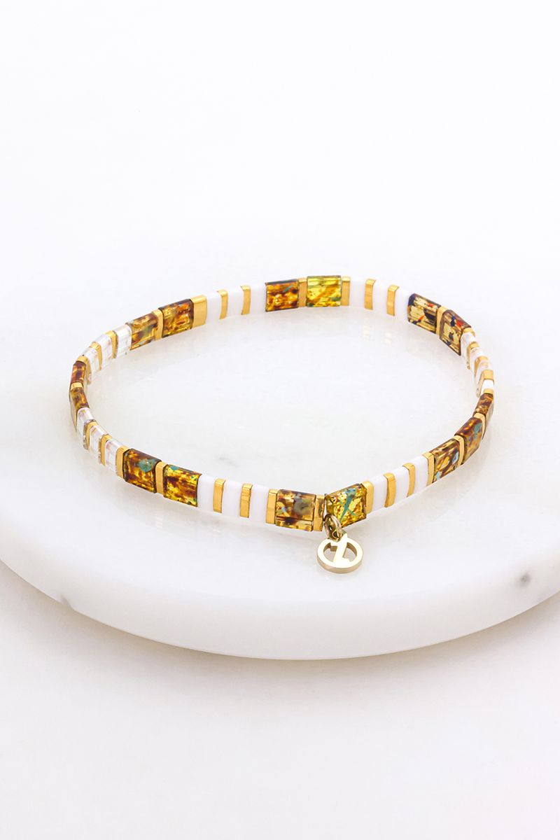 Zafino Tile Bracelet - Tortoiseshell/ Gold