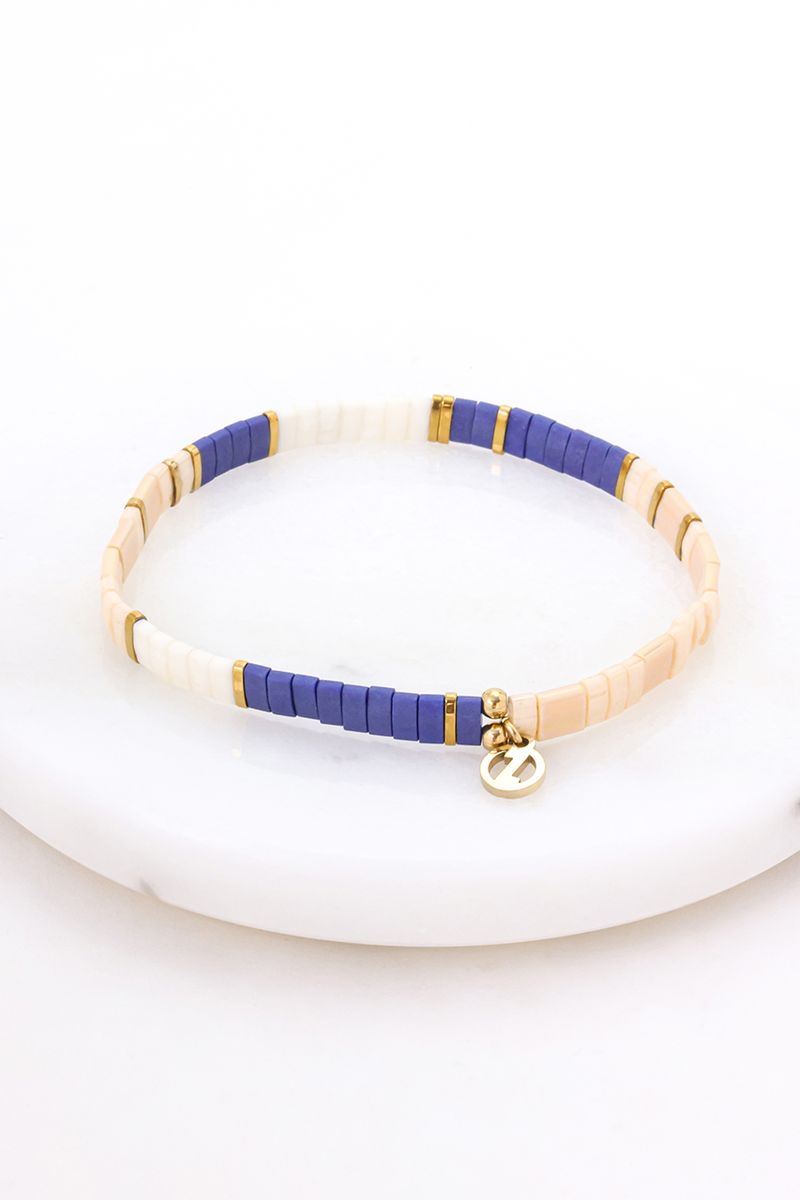 Zafino Tile Bracelet - Pacific/ Gold