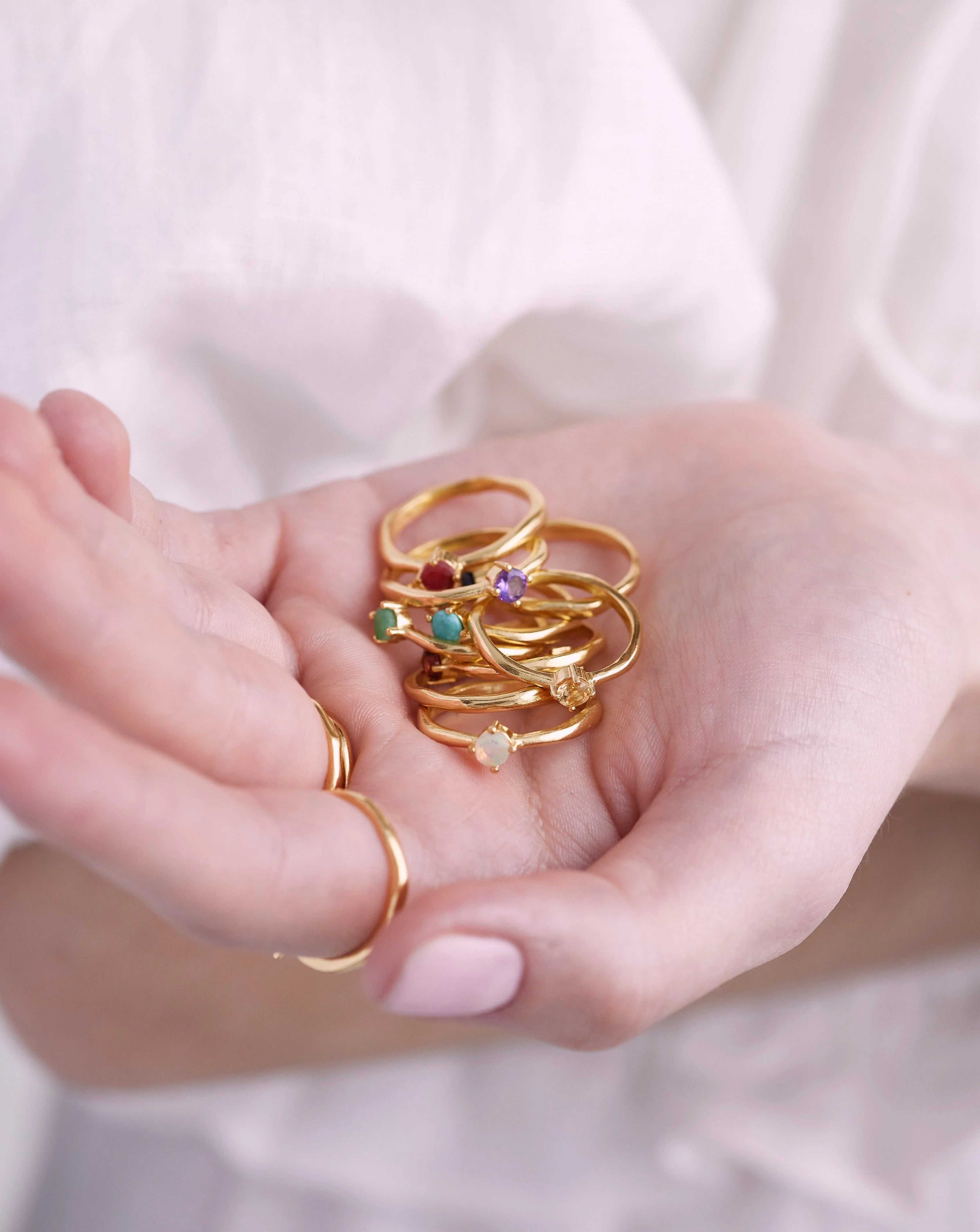 Toni May October Opal Gold Birthstone Ring