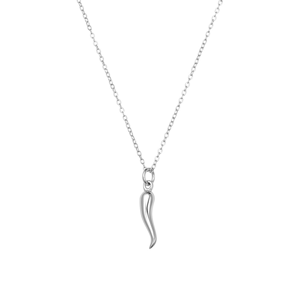 Sterling Silver 'Cornicello' Horn Pendant Necklace