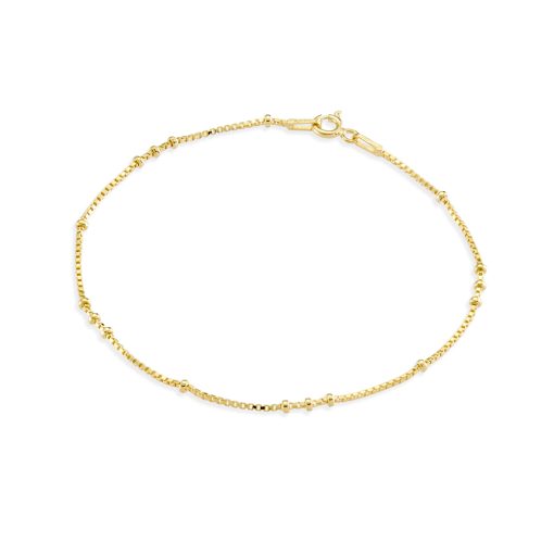 Gold Plated Fine Venetian Chain Bracelet with Bead Details