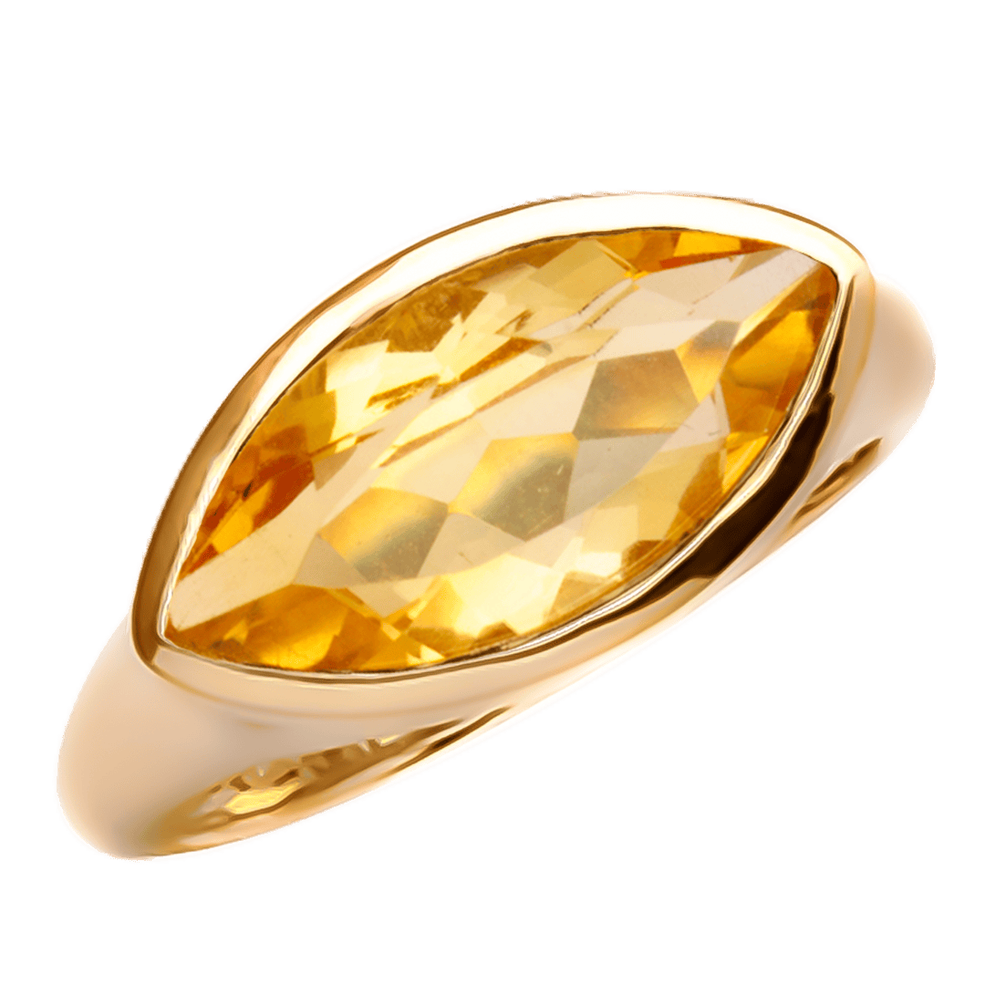 9ct Yellow Gold Marquise Citrine Ring