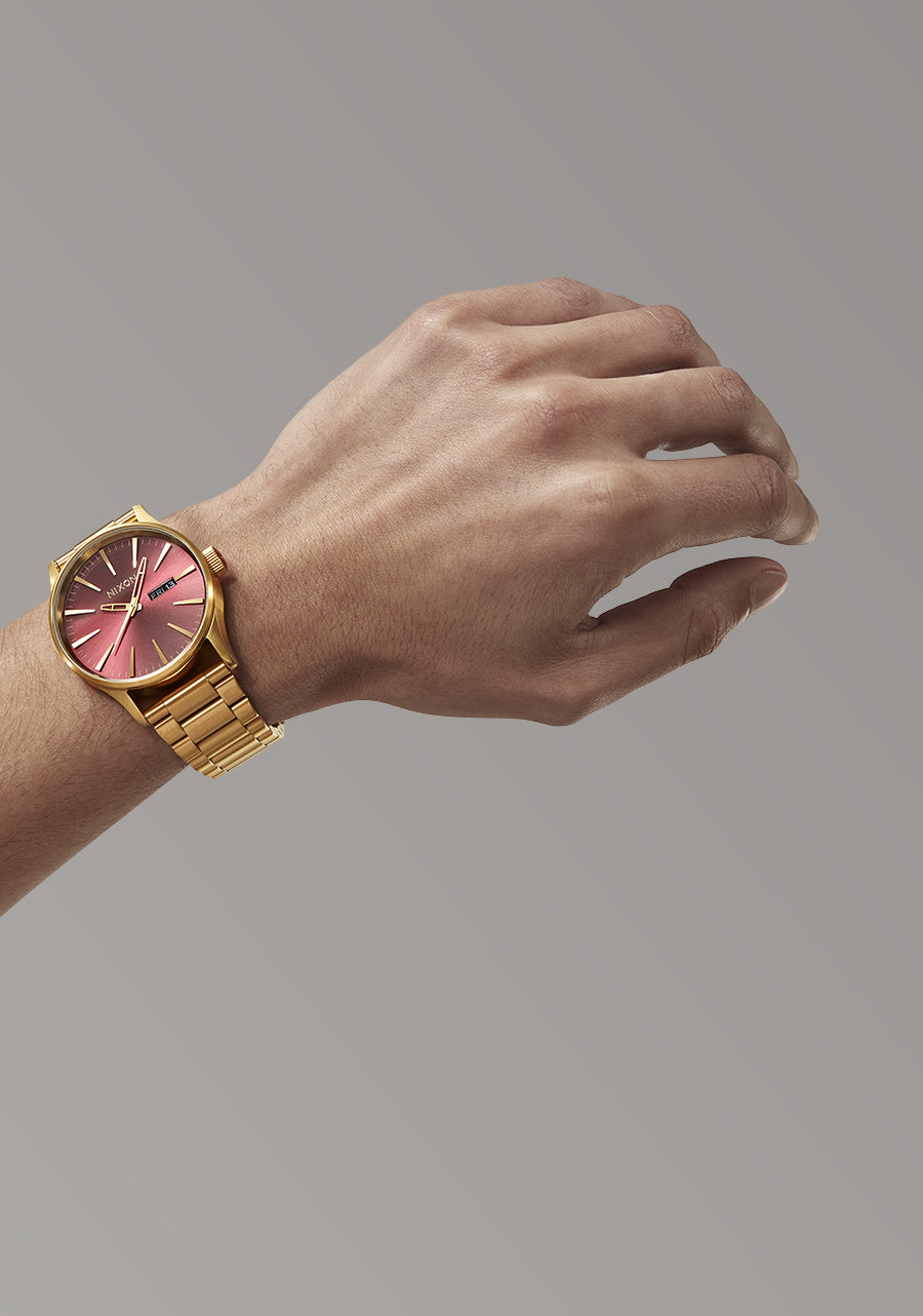Nixon Sentry Stainless Steel Oxblood Sunray/Gold