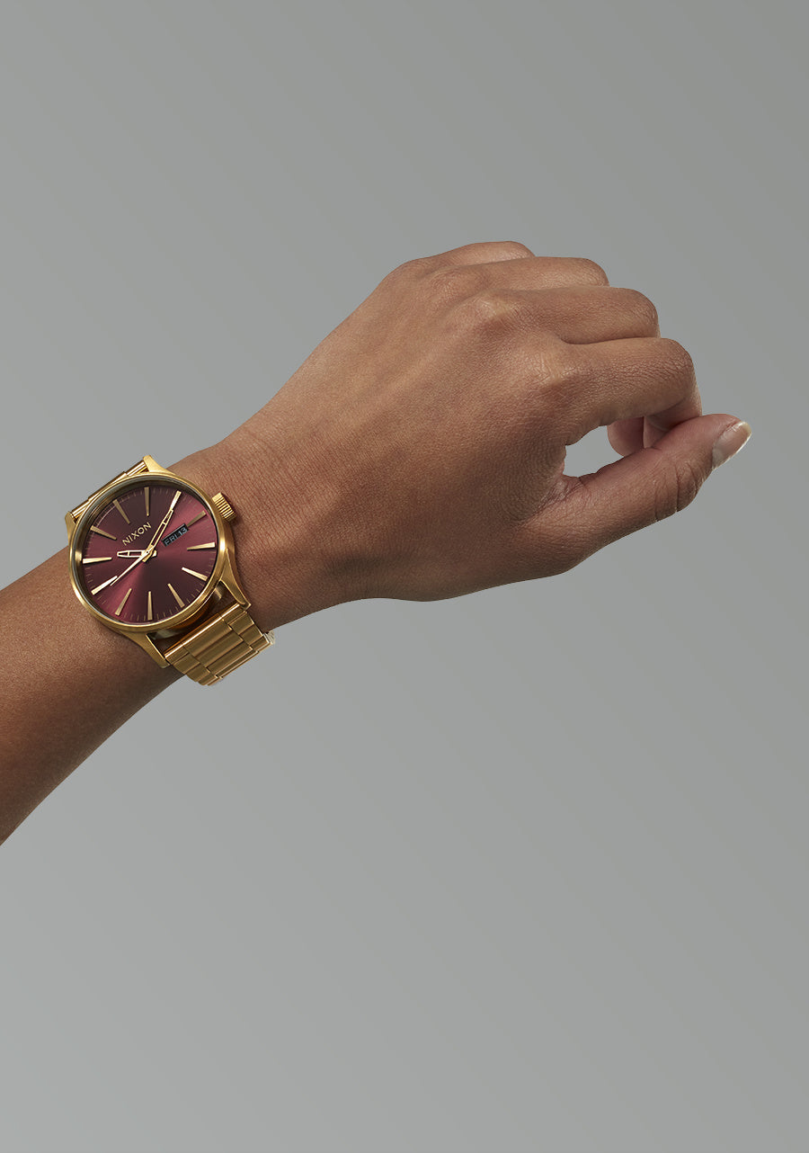 Nixon Sentry Stainless Steel Oxblood Sunray/Gold