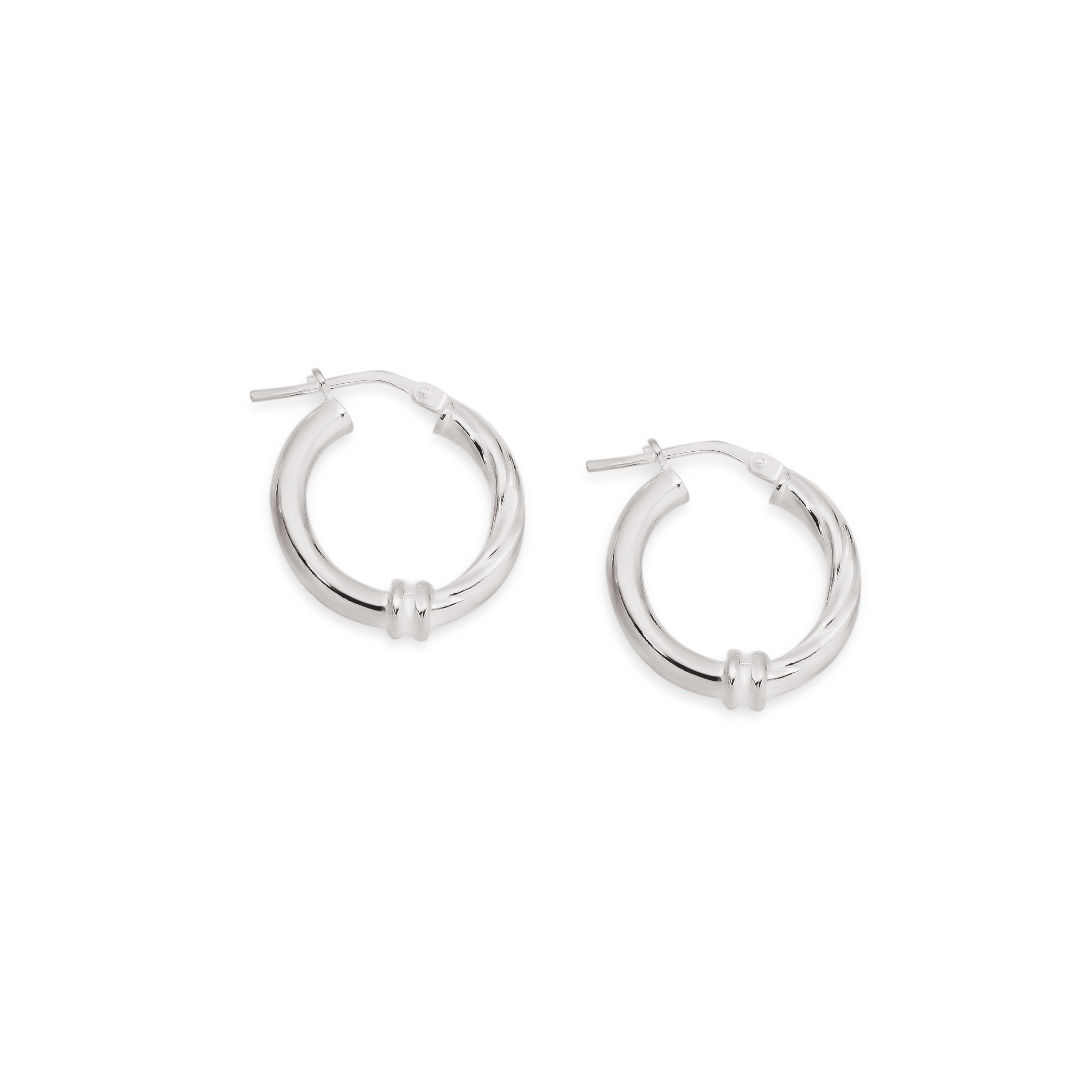 Sterling Silver Polished Twist Hoops 12mm