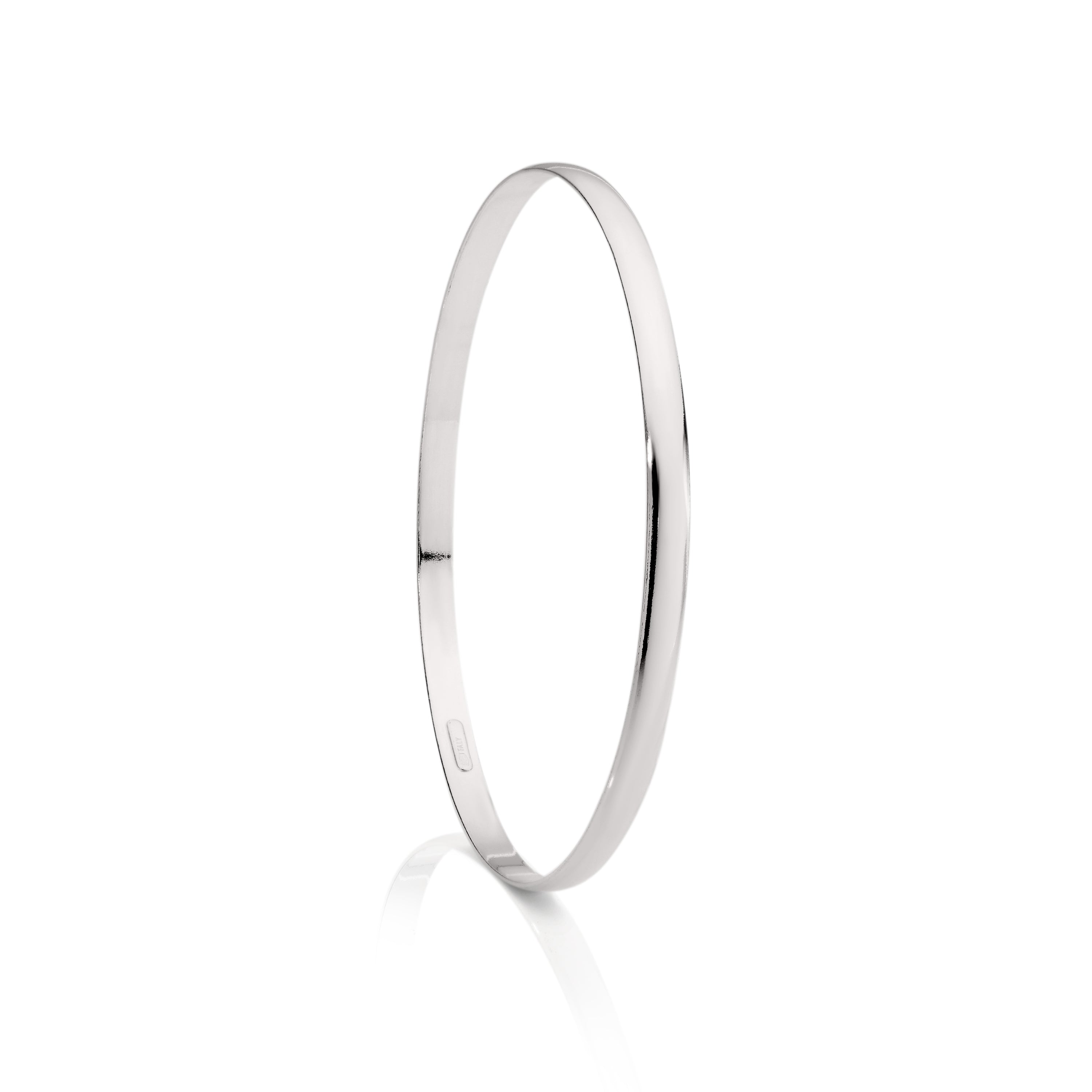 Sterling Silver 4mm Solid Bangle 65mm