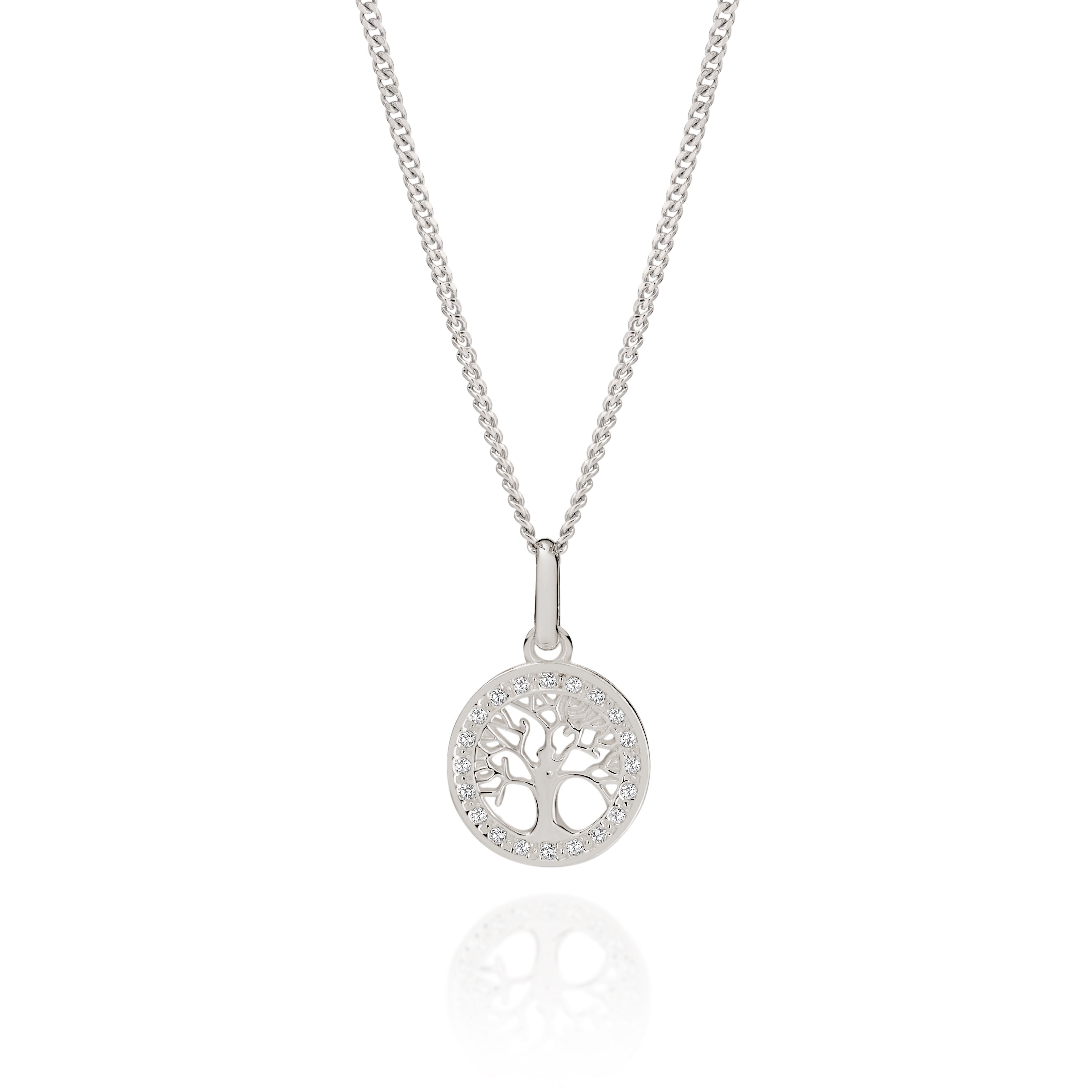 Sterling Silver Stone Set Tree of Life Pendant