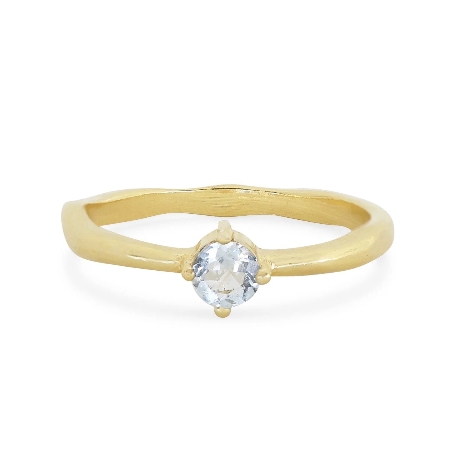 Toni May March Aquamarine Gold Birthstone Ring