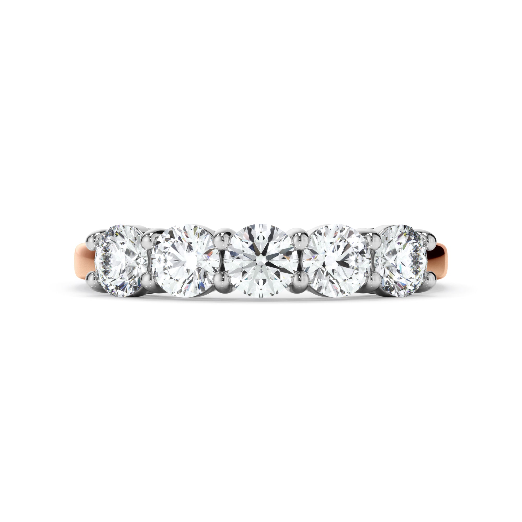 18ct Rose and White Gold Five Stone Diamond Ring