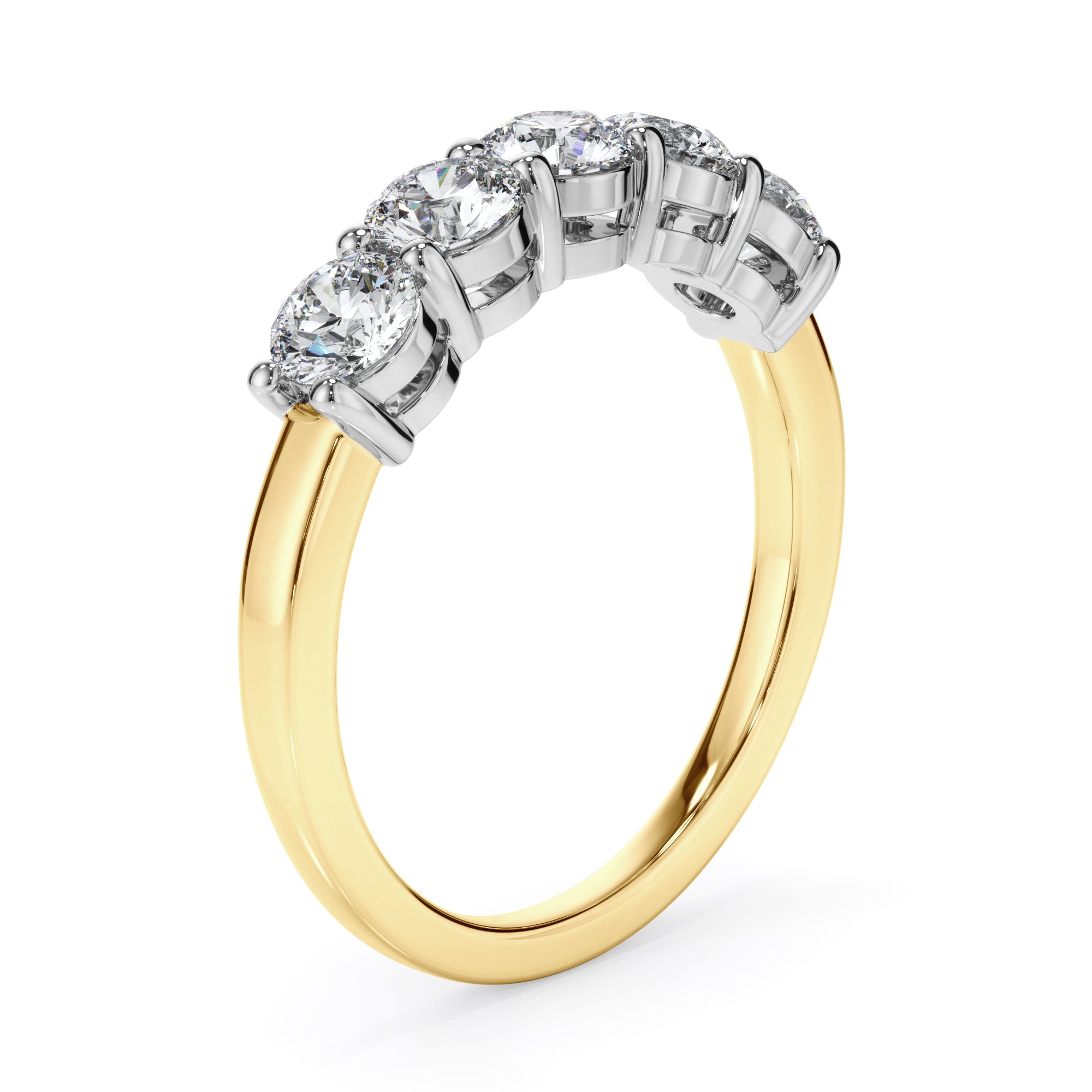 18ct Yellow and White Gold Five Stone Diamond Ring