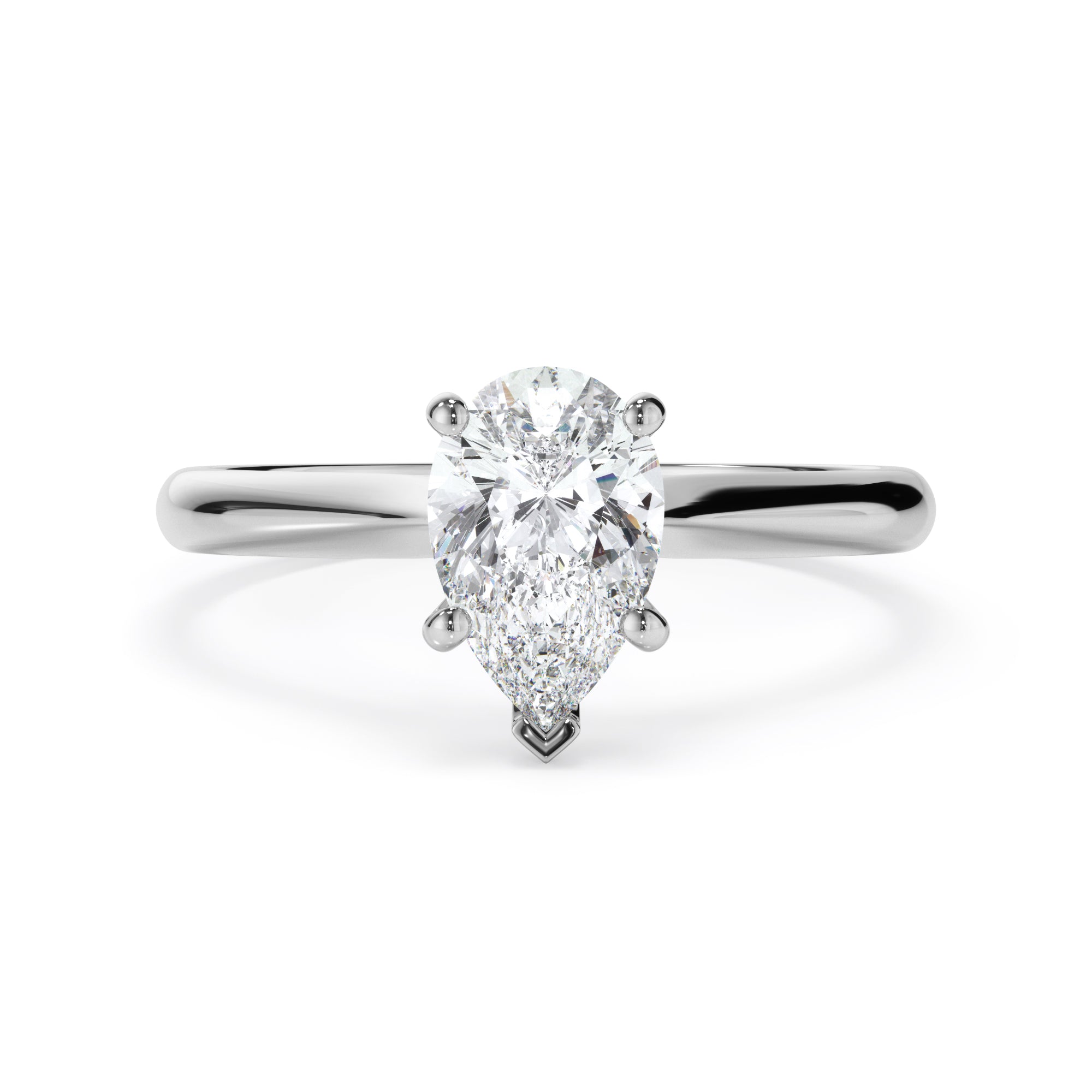 18ct White Gold Pear Cut Diamond Engagement Ring