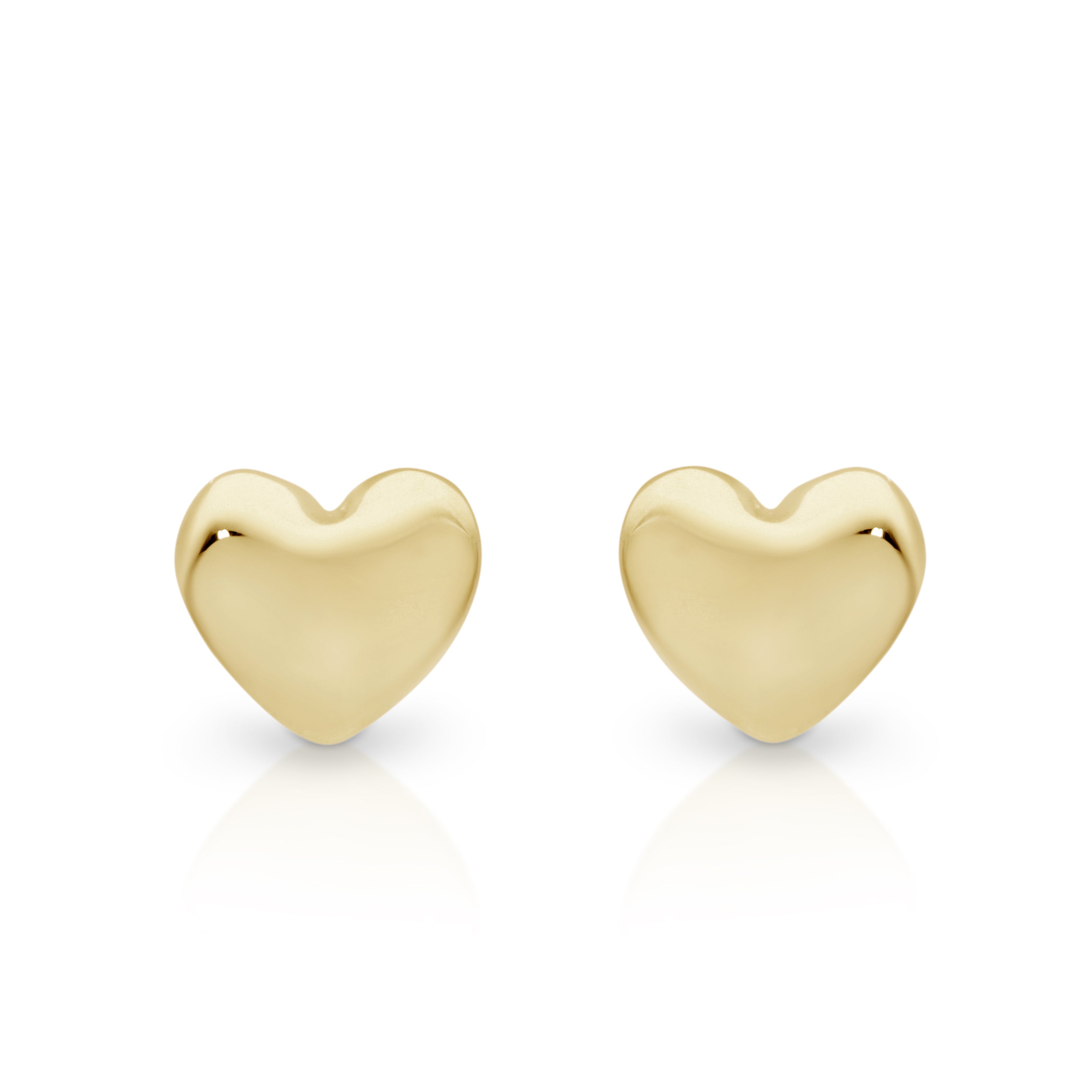 9ct Yellow Gold Heart Studs