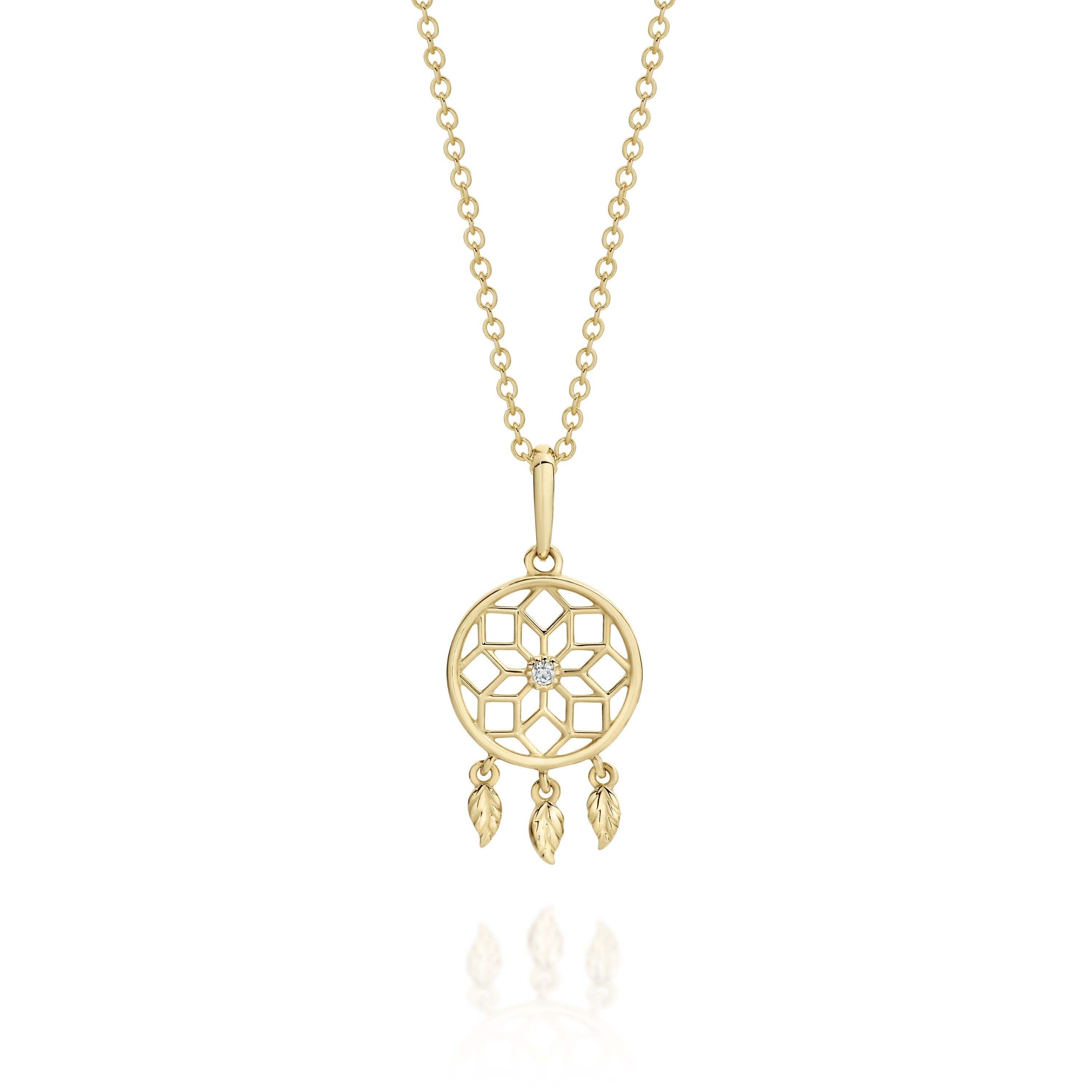 9ct Yellow Gold Dream Catcher Pendant