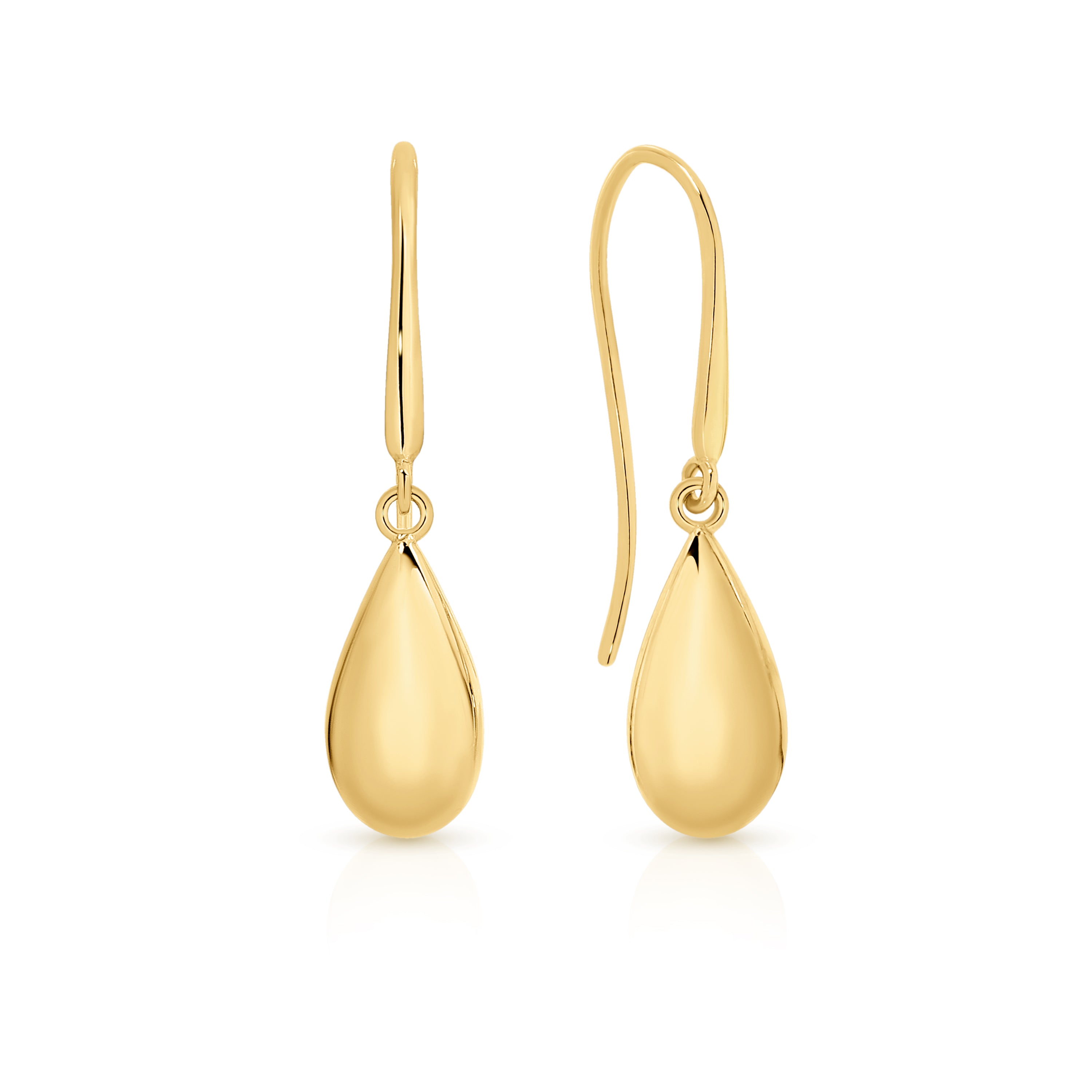 9ct Yellow Gold Teardrop Shepard Hook Earrings